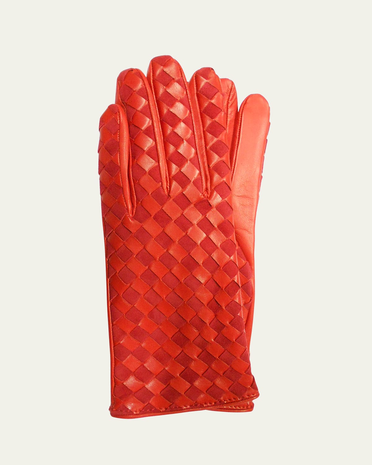 Guanti Giglio Fiorentino Woven Cashmere-Leather Gloves