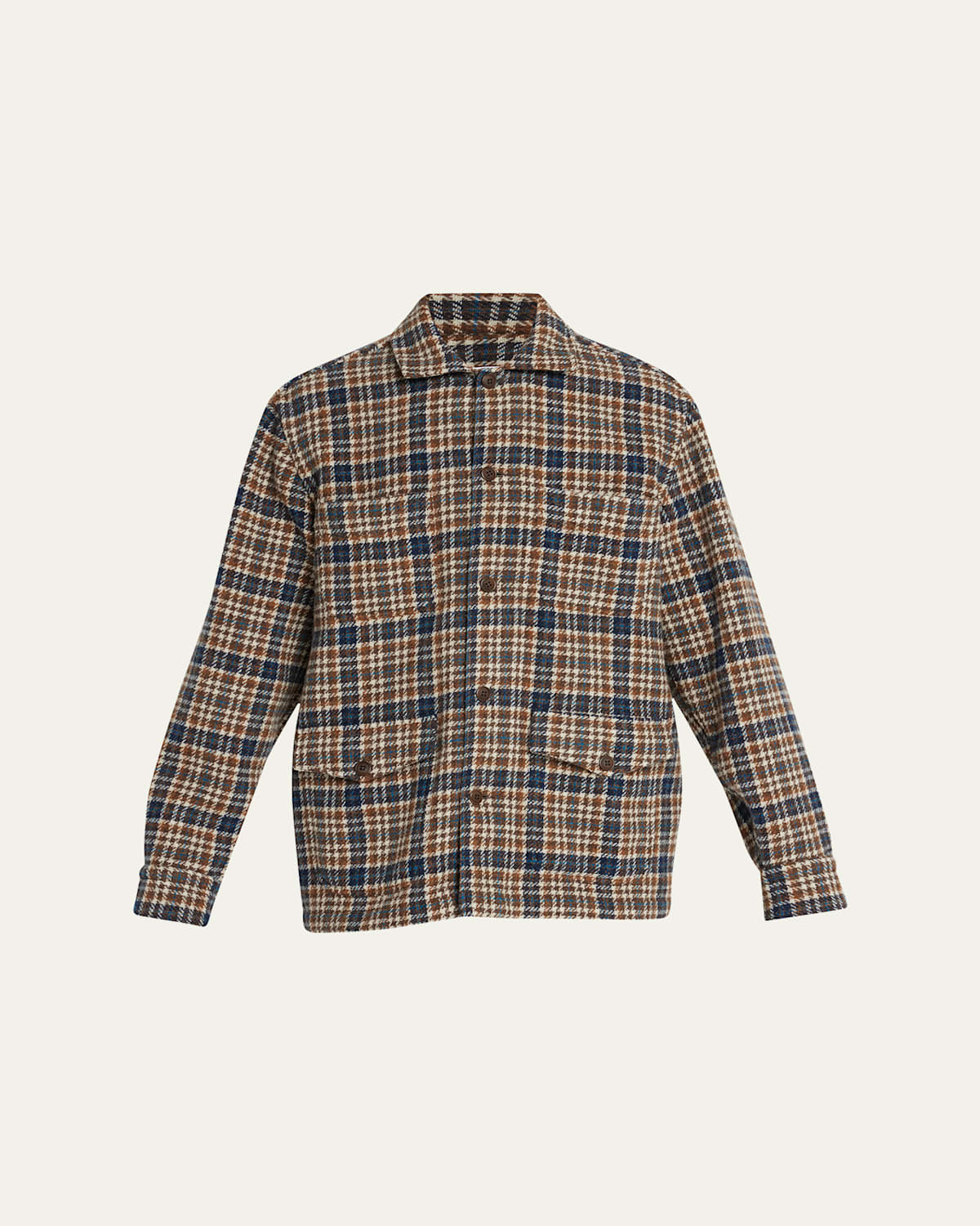 Men's Wool Plaid Shirt Jacket