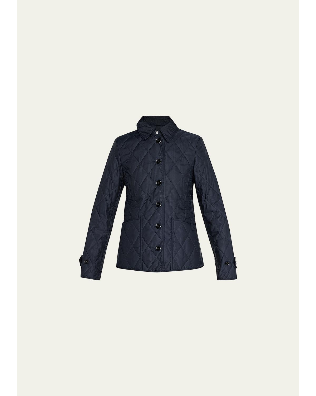 Collared Diamond Quilted Jacket