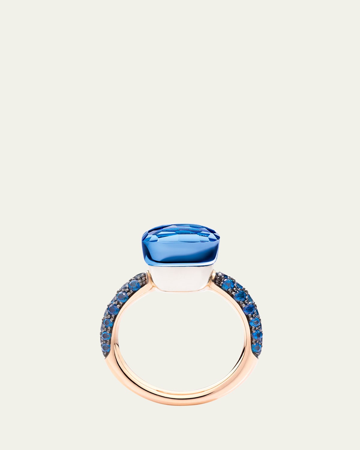 Nudo Classic 18K Rose Gold London Blue Topaz and Lapis Ring with Diffused Topazes