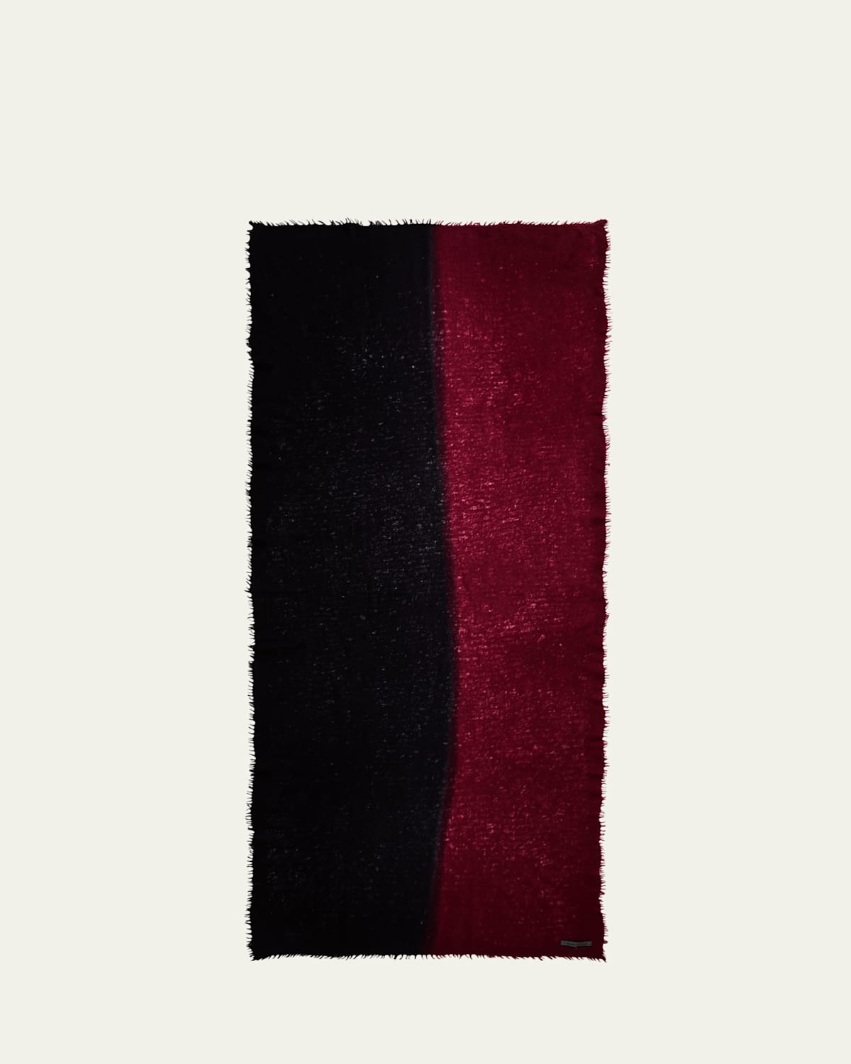 Fuzzy Feture Two-Tone Cashmere Scarf