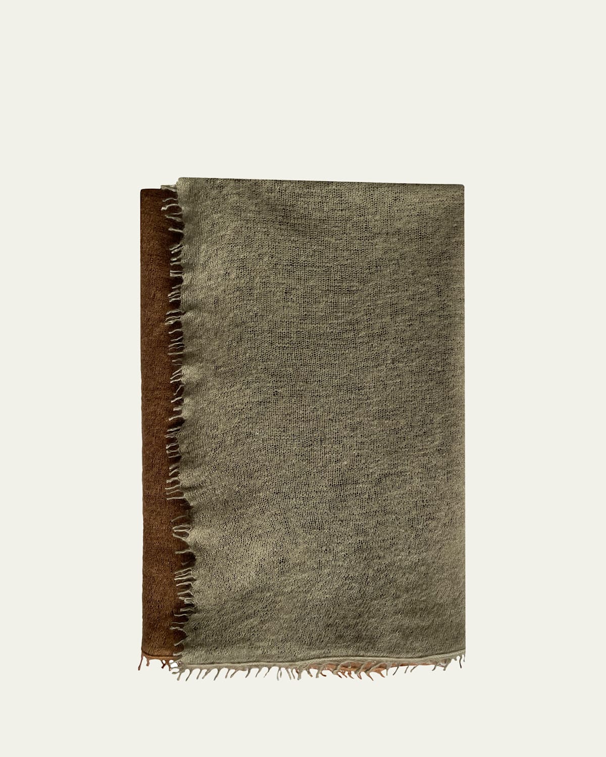 Fuzzy Feture Two-Tone Cashmere Scarf