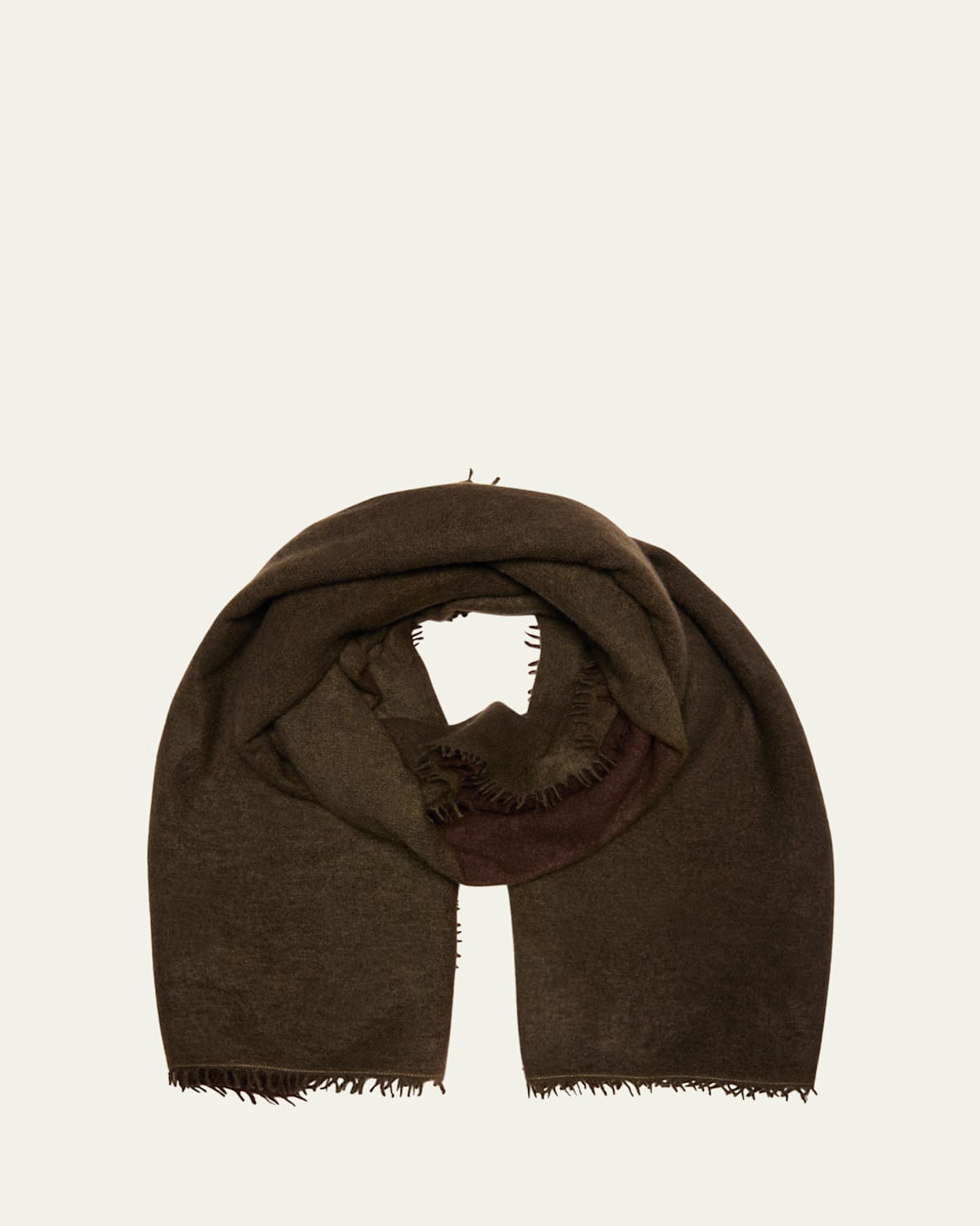 Fuzzy Feture Two-Tone Cashmere Scarf