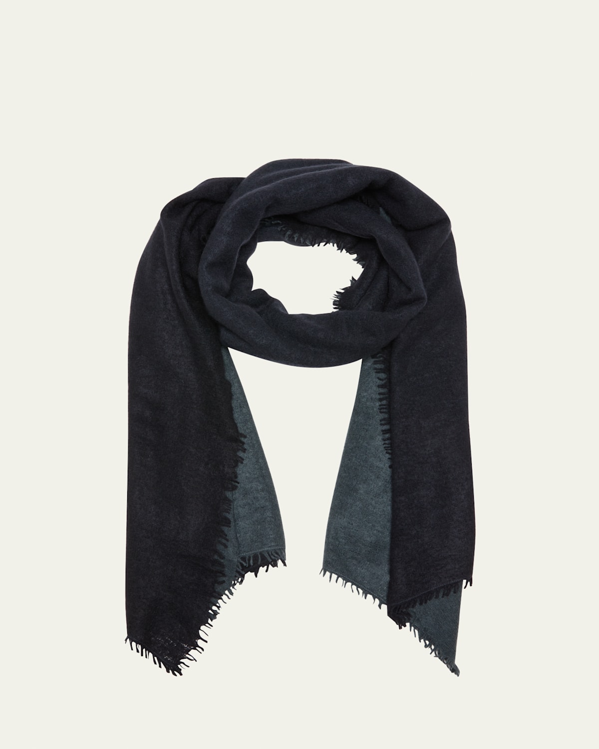 Fuzzy Feture Two-Tone Cashmere Scarf