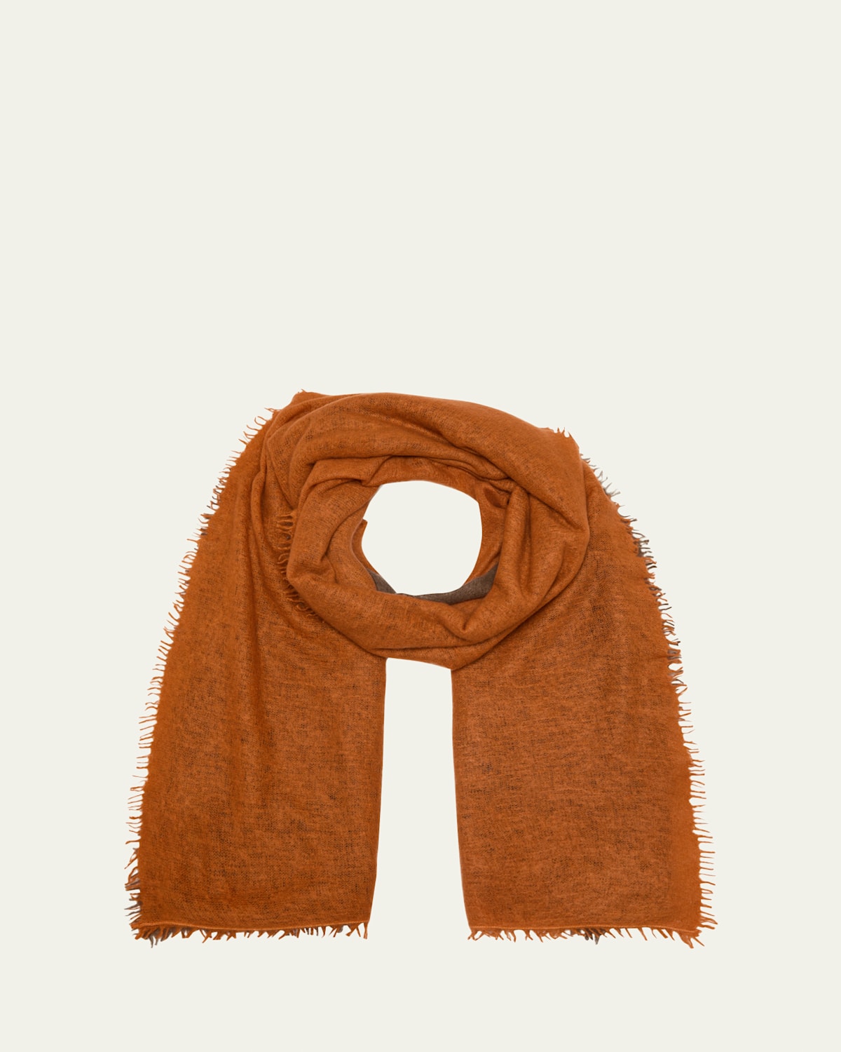 Fuzzy Feture Two-Tone Cashmere Scarf