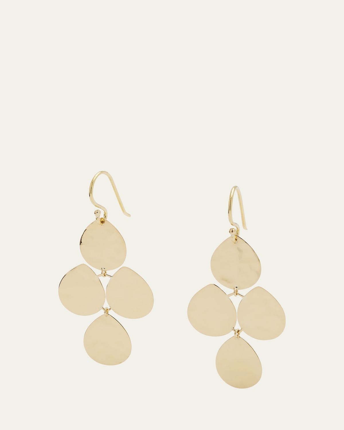 Small Crinkle Cascade Earrings in 18K Gold