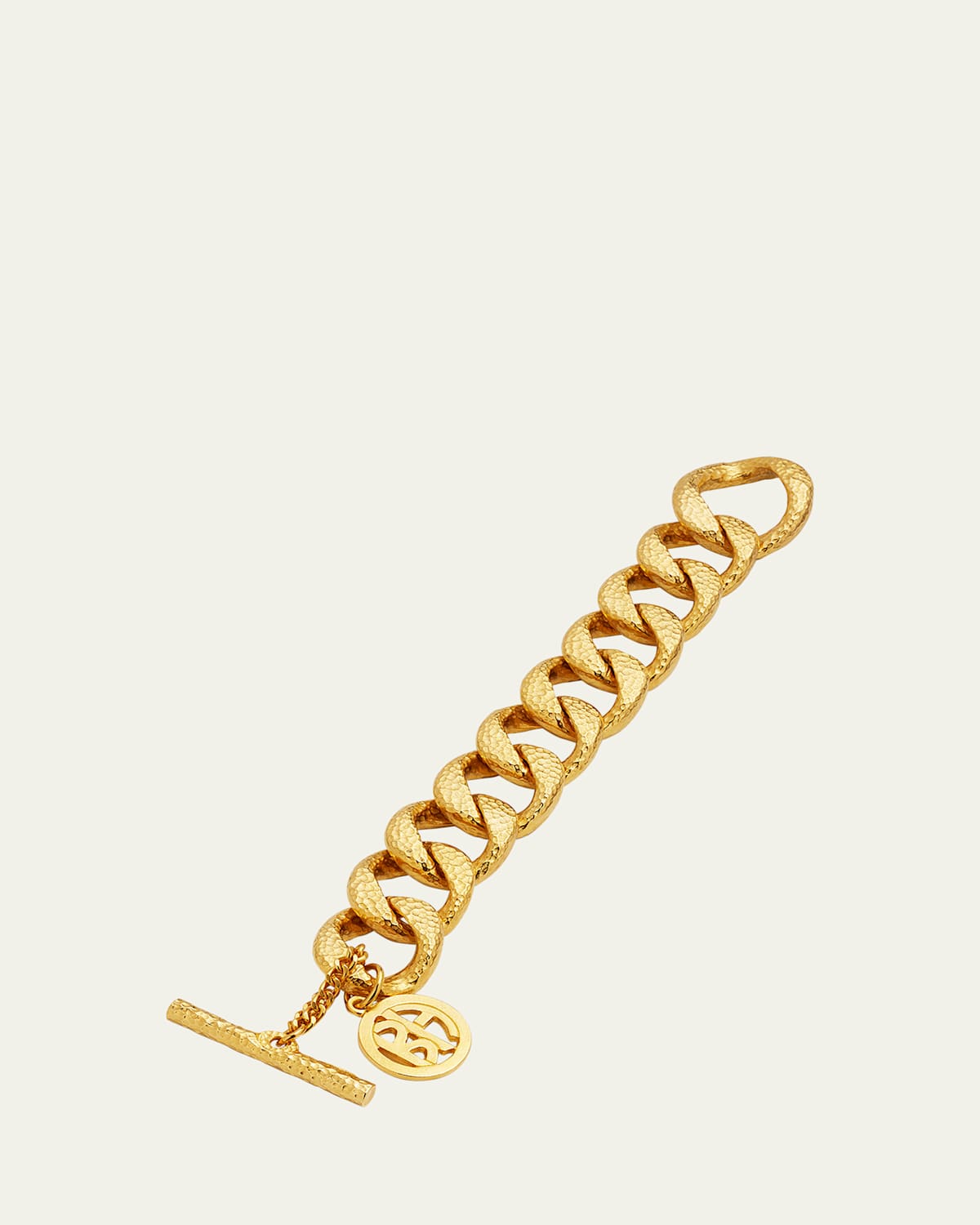 Gold Hammered Chain Bracelet