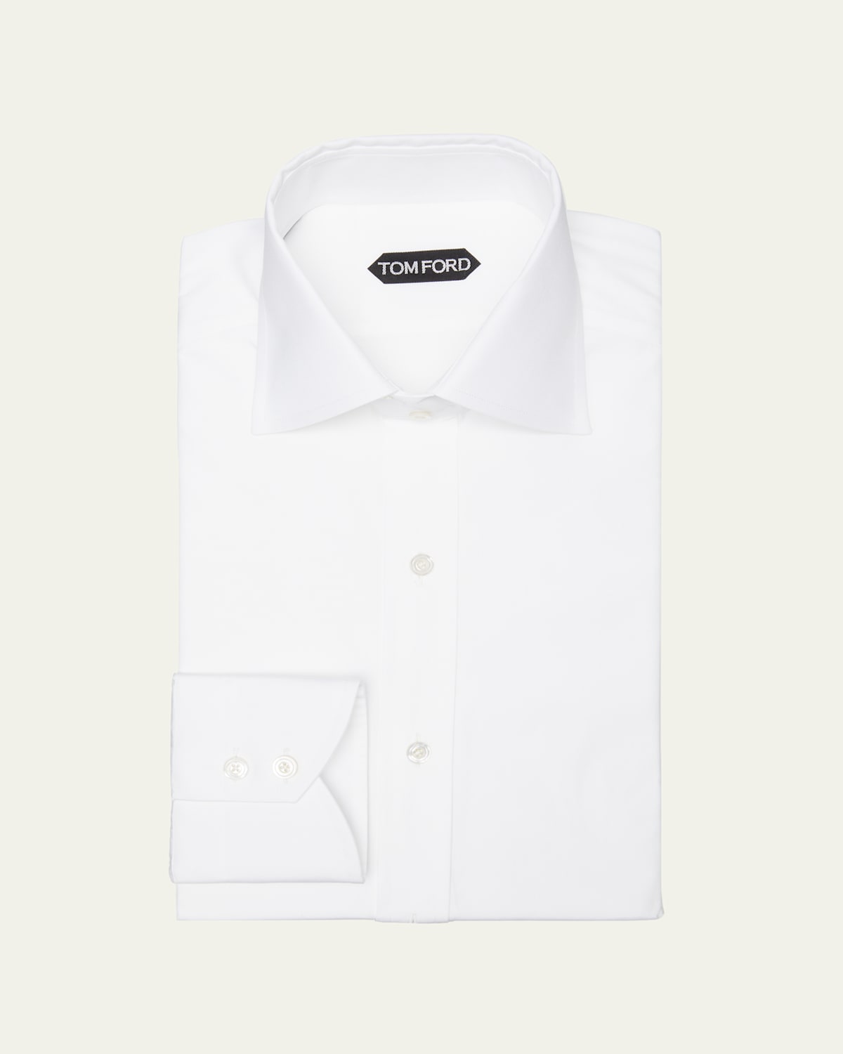 Tom Ford Slim Fit Solid Cotton Poplin Button-up Shirt In Wht Sld
