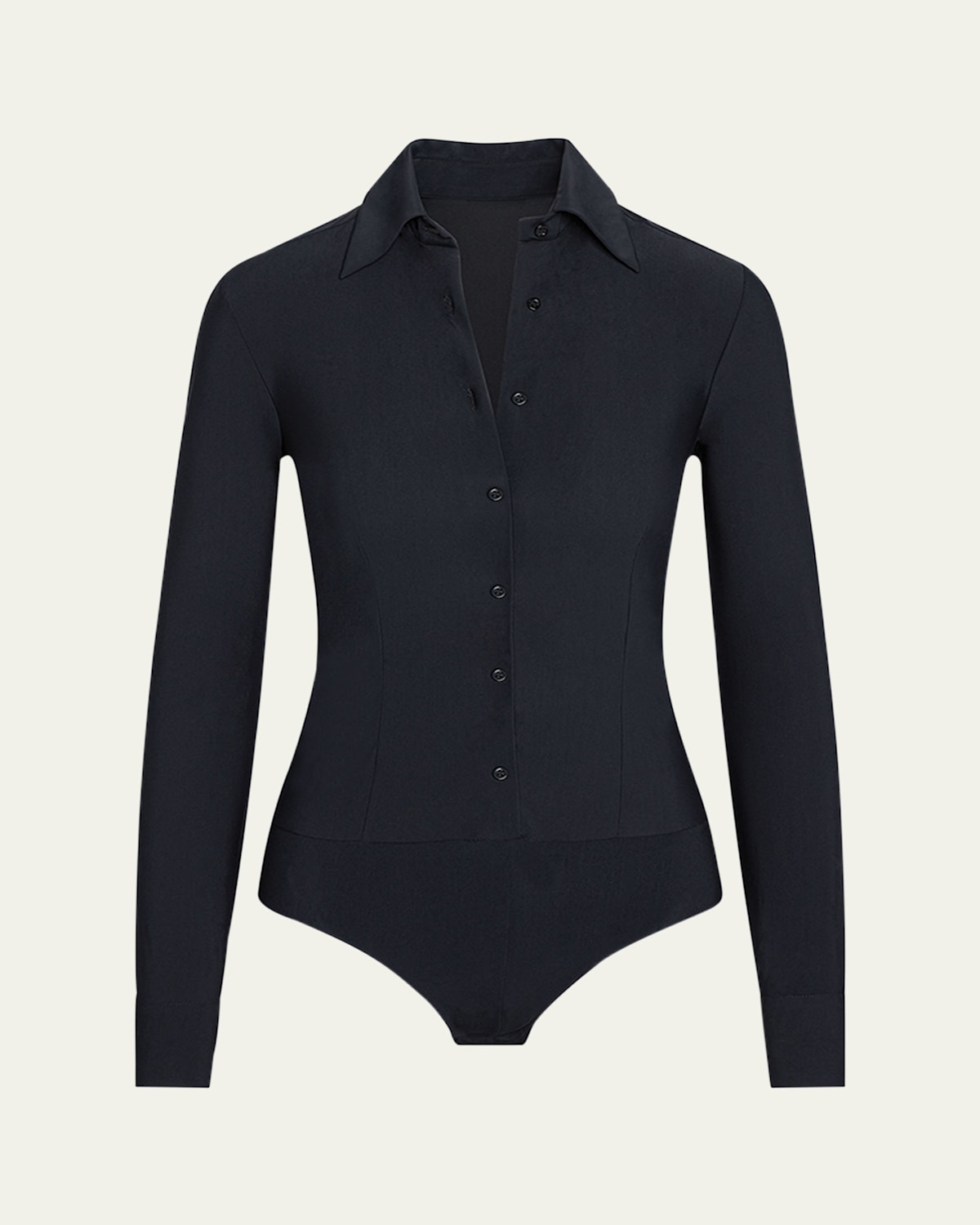 Button-Front Oxford Bodysuit