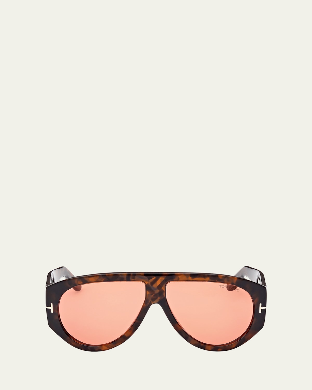 Tom Ford Bronson Havana Acetate Aviator Sunglasses In Brown