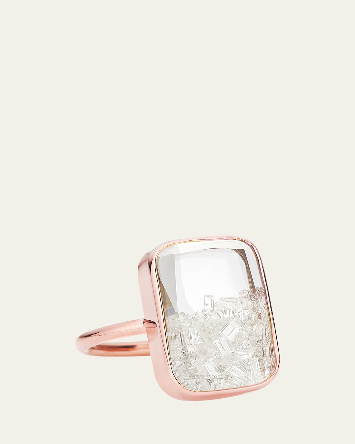 Moritz Glik Ten Fourteen Diamond Shaker Ring in 18k Pink Gold