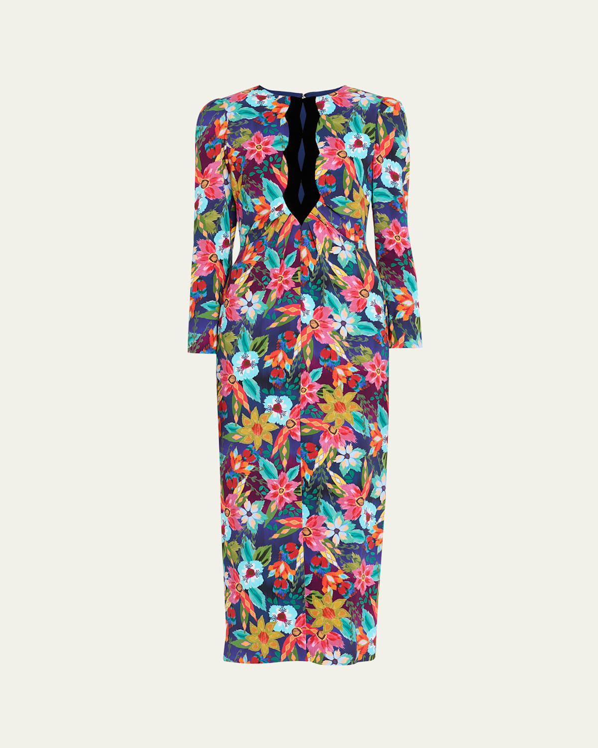 Saloni Jinx C Midi Dress In Stellate Black In Multi