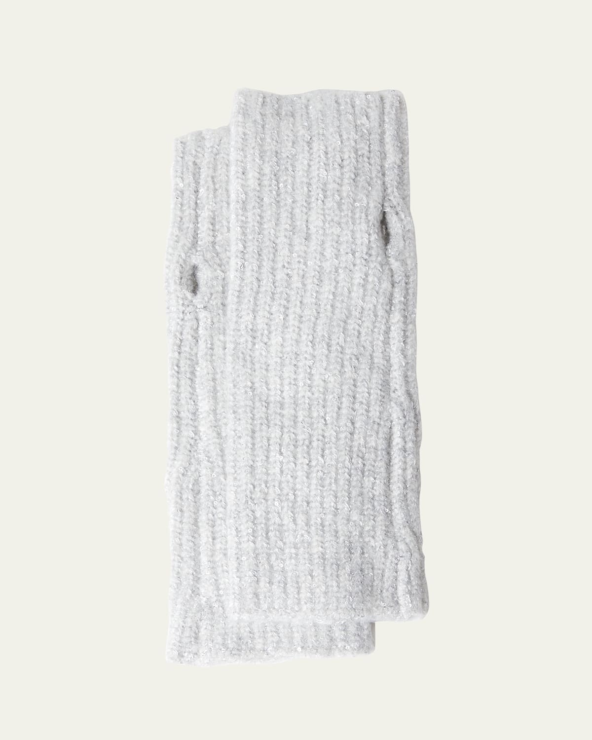 Amalia Sequin Ribbed Wool-Blend Gloves