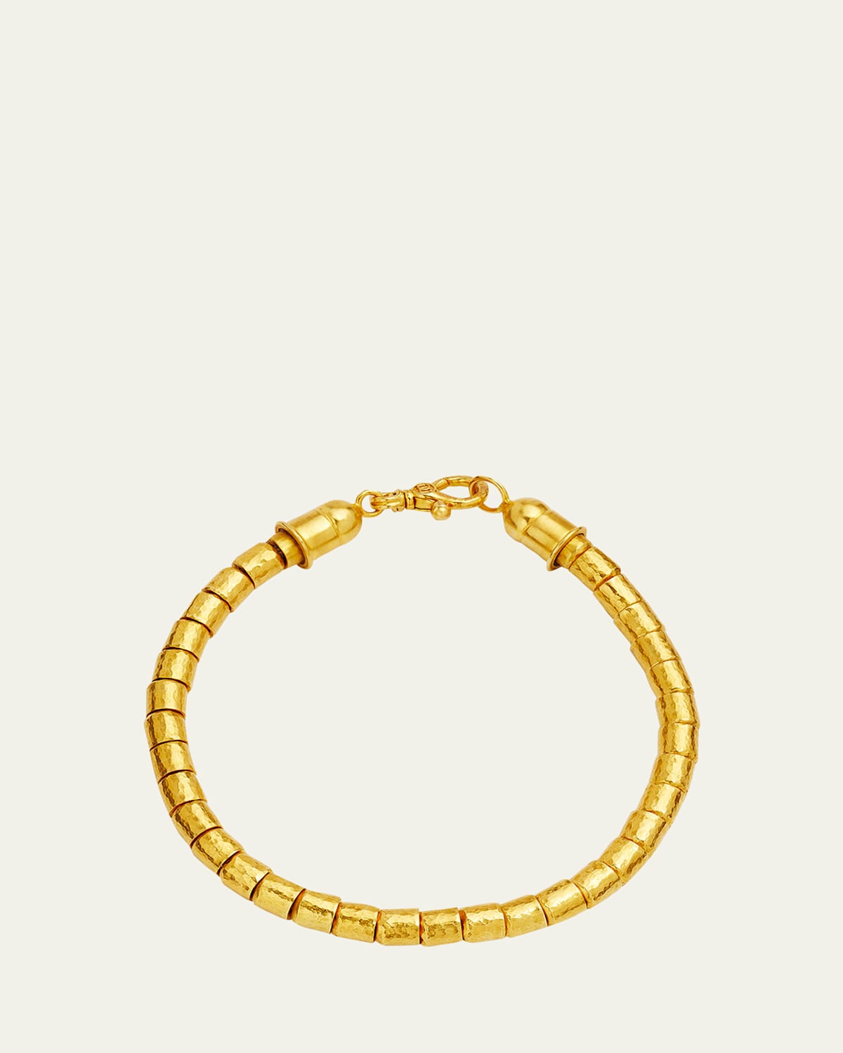 Men's All Around 24K Yellow Gold Beaded Bracelet