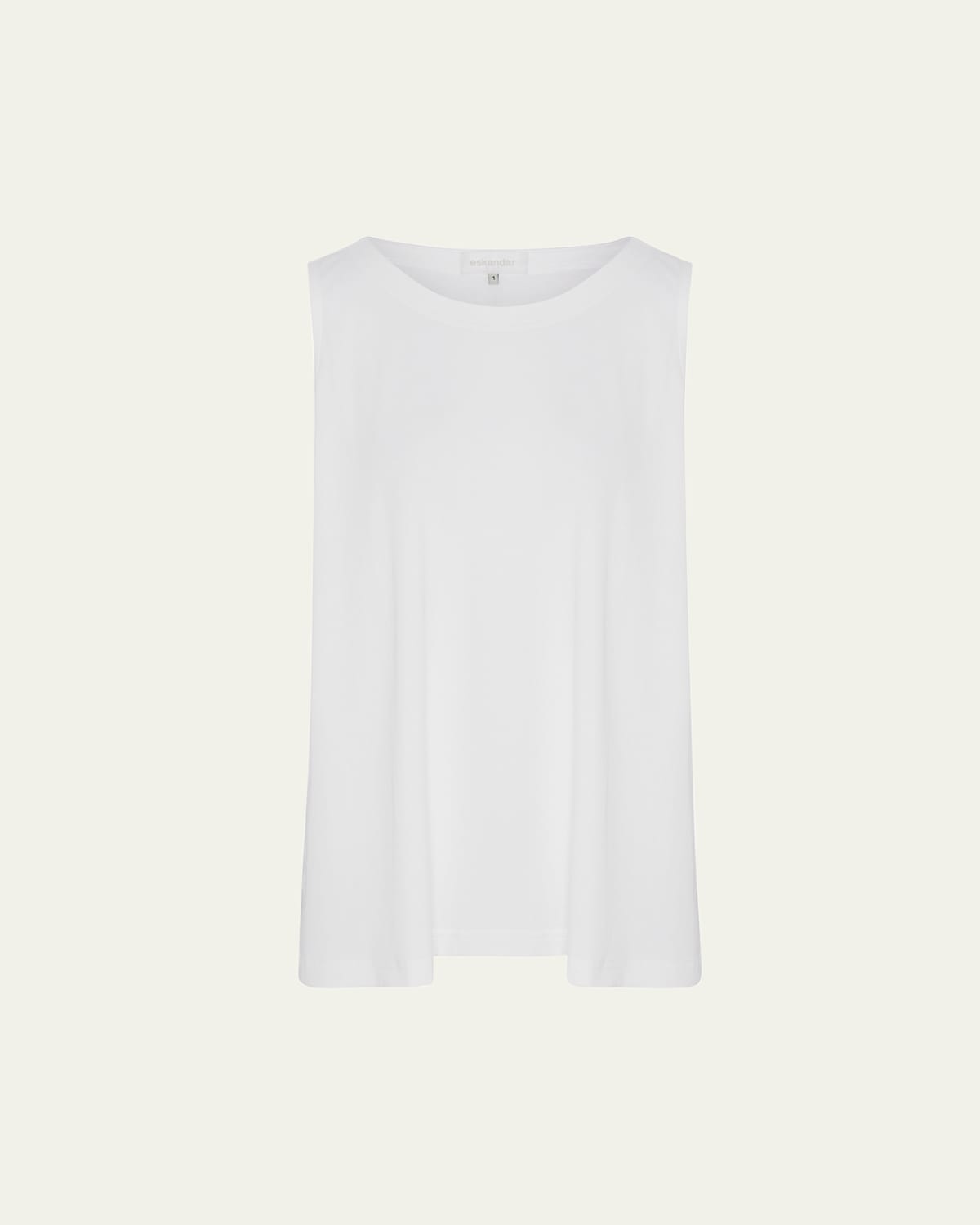 A-Line Round-Neck Long Shell Top