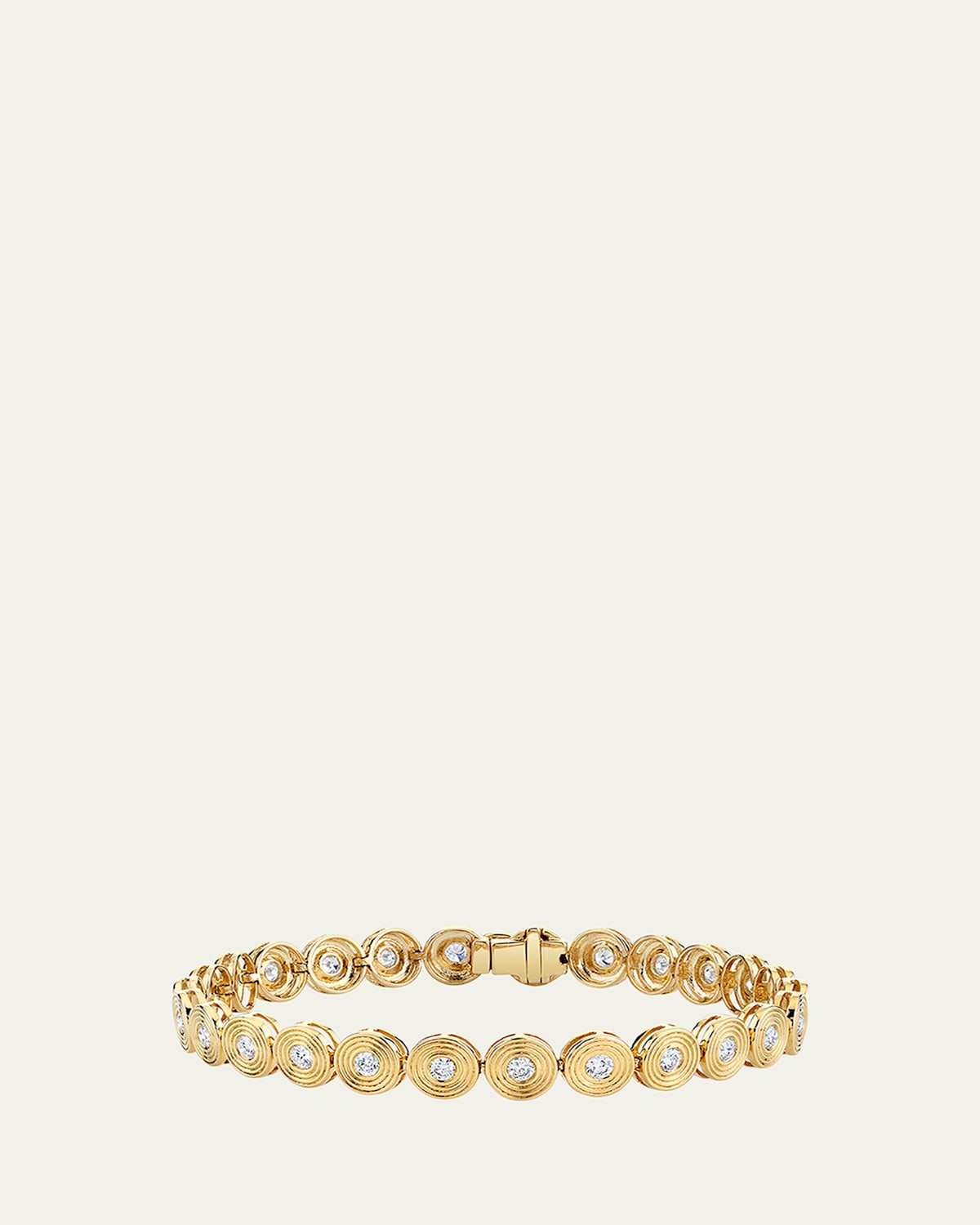 Sydney Evan 14K Gold Diamond Fluted Tennis Bracelet