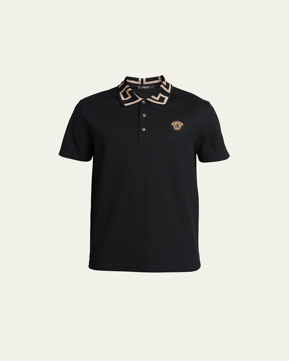 VERSACE MEN'S GRECA-COLLAR POLO SHIRT 