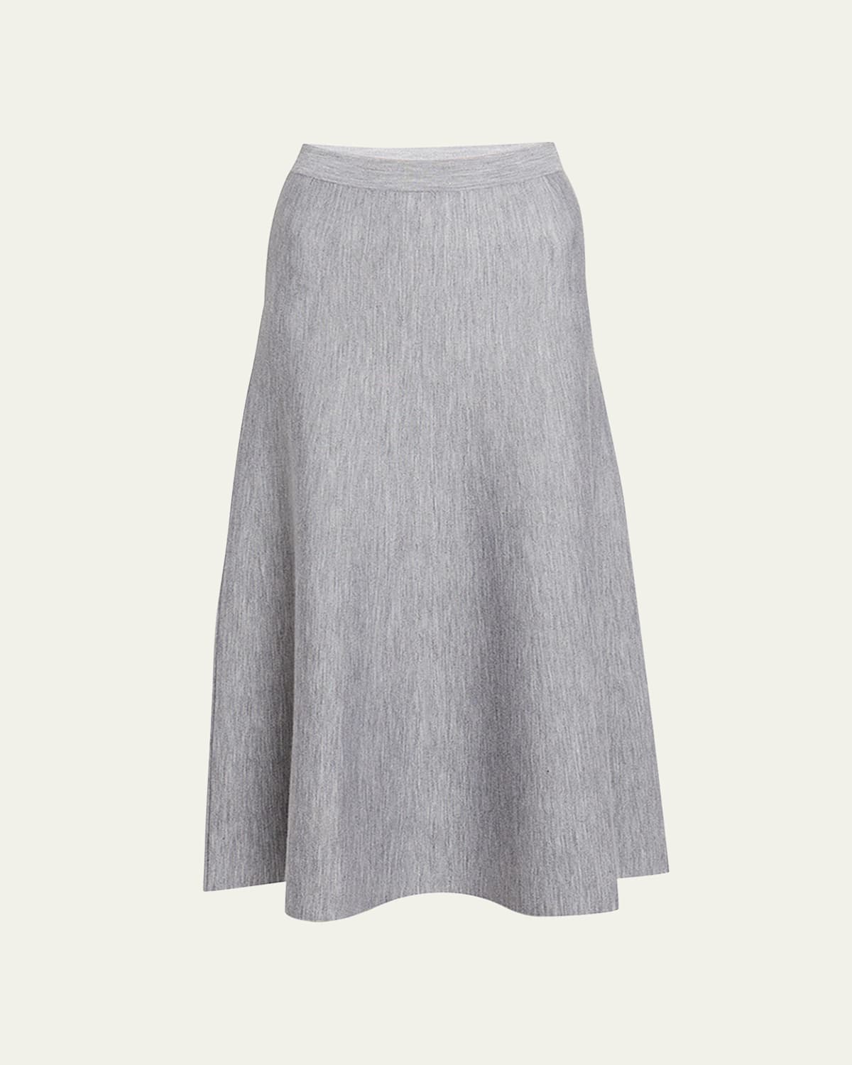 Gabriela Hearst Freddie Midi Wool-cashmere Skirt In Heather Grey