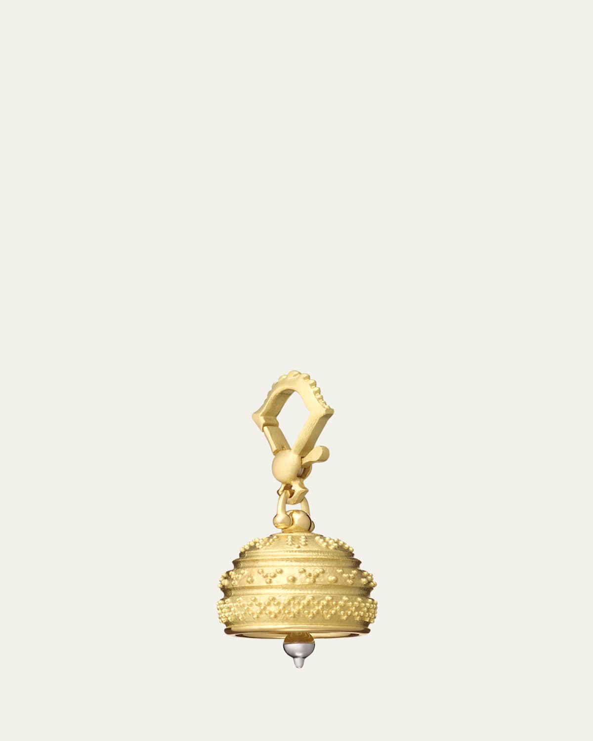 18k #3 Granulated Meditation Bell Pendant, 14mm