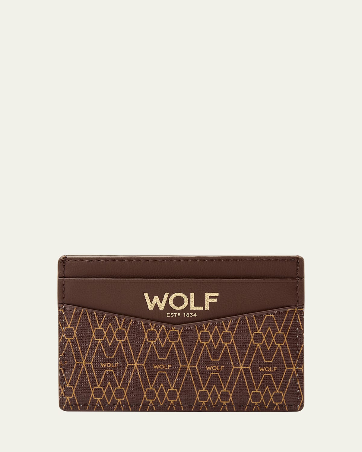 Wolf Men's Signature Cardholder In Brown