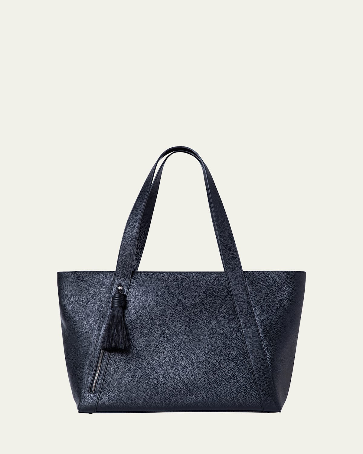 Akris Alexa Zip Leather Tote Bag In Black