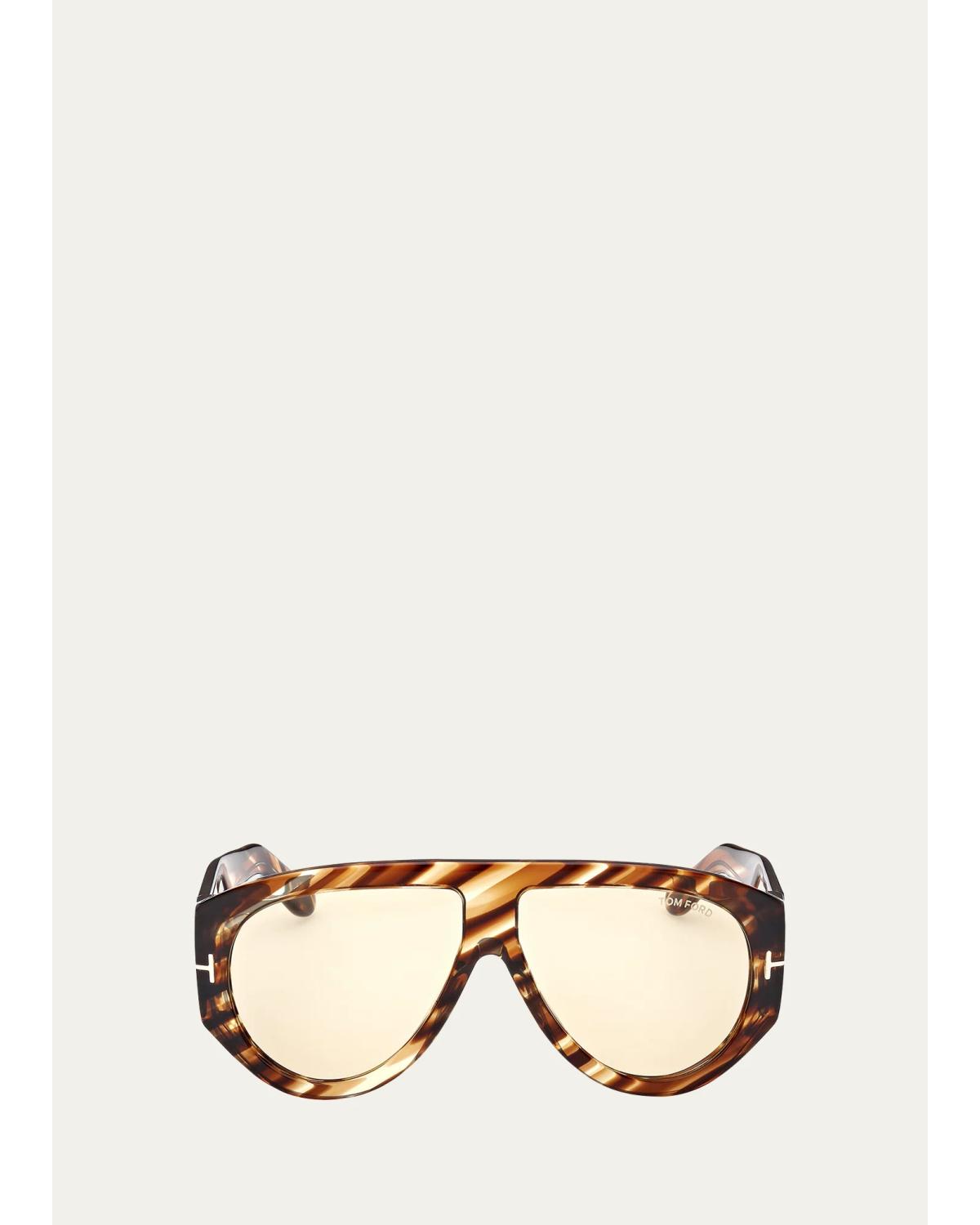 Tom Ford Patterned Round Acetate Sunglasses In Multi