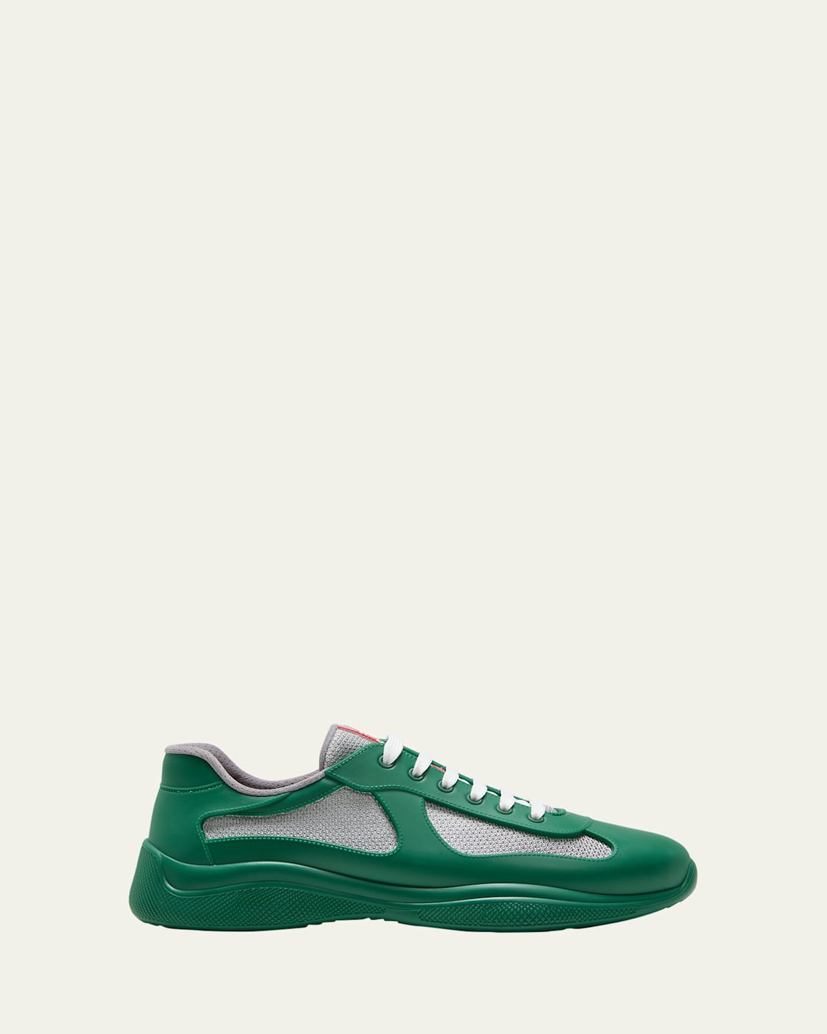 Prada Tie Low-top Casual Sneakers In Green