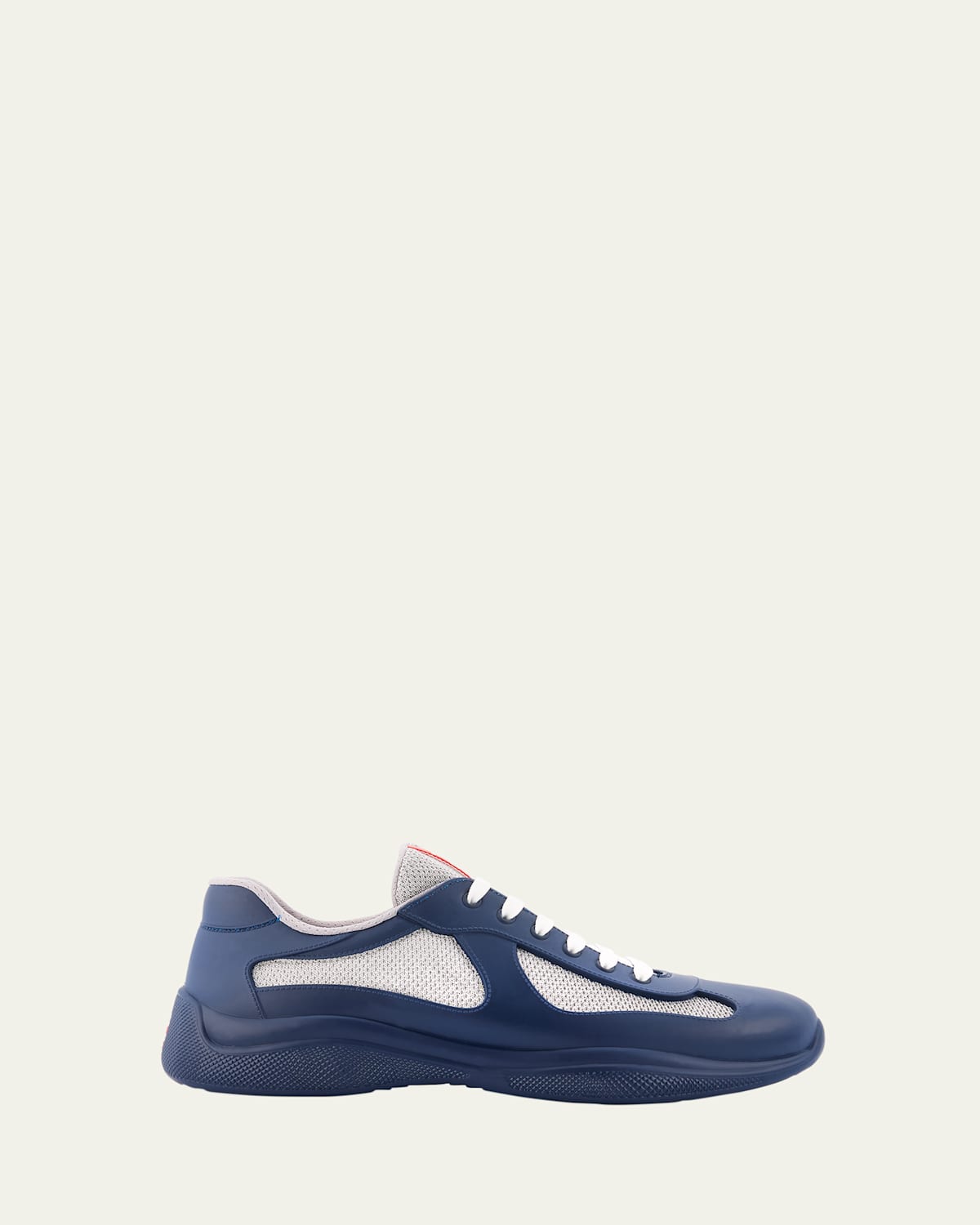 Prada Men's America's Cup Soft Rubber And Bike Fabric Sneakers In Royal Navy