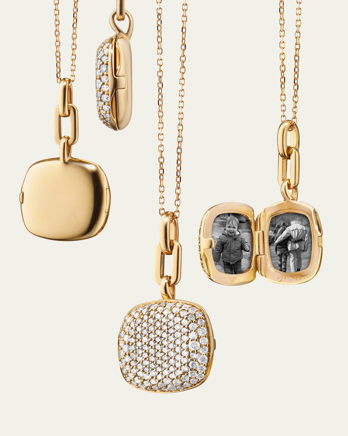 Rae 18K Yellow Gold Slim Diamond Locket Necklace