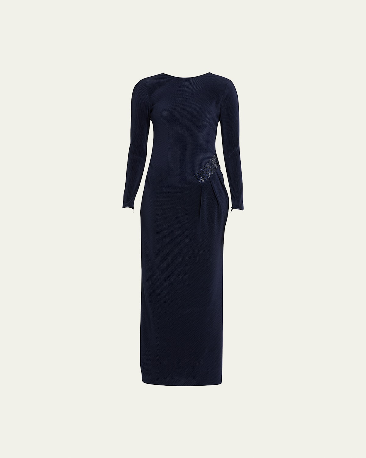 Jersey Dress w/ Beaded Hip Detail