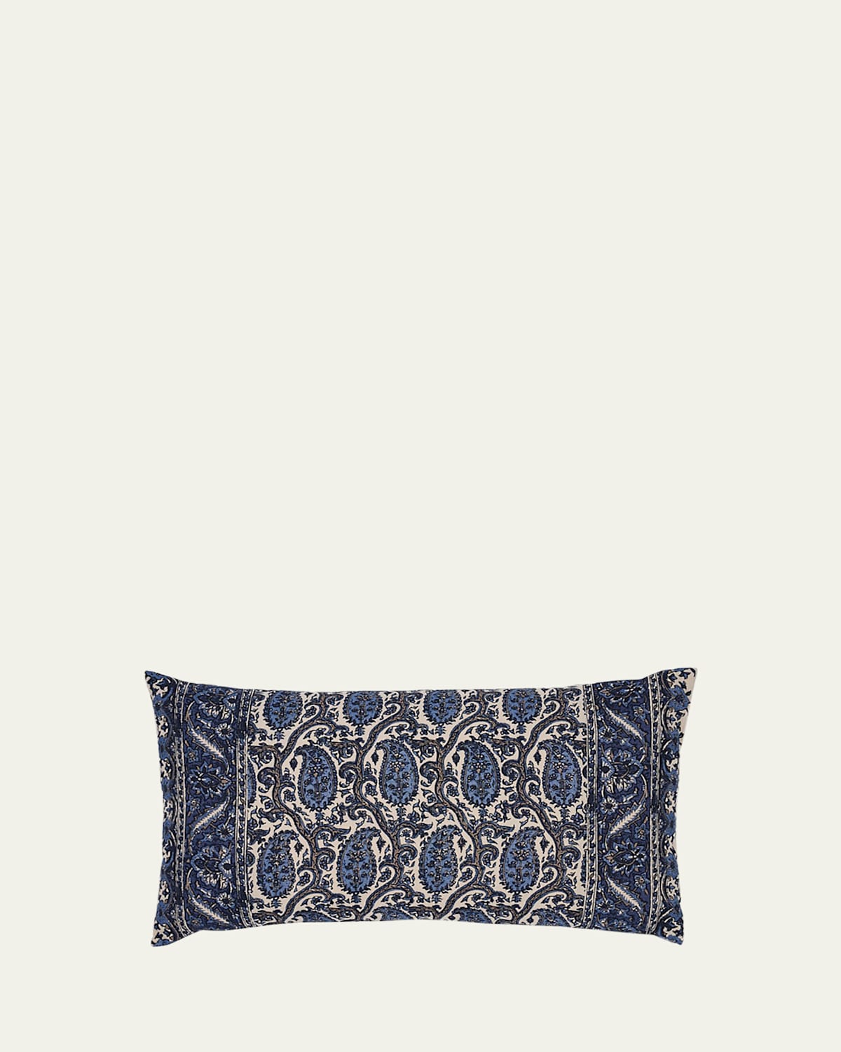 Schumacher Daria Paisley Pillow In Indigo