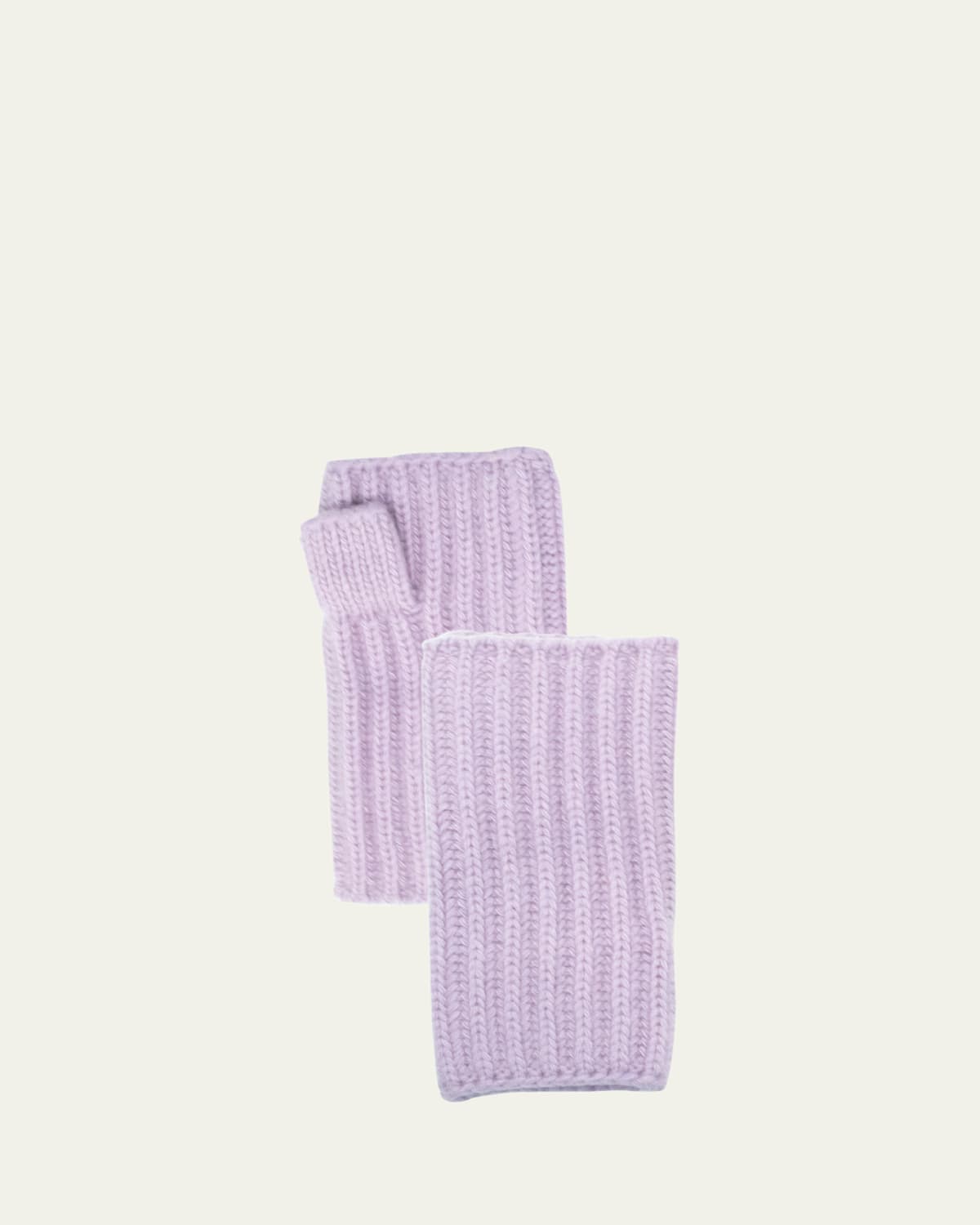 Shop Portolano Ribbed Cashmere Fingerless Gloves In French Lavender