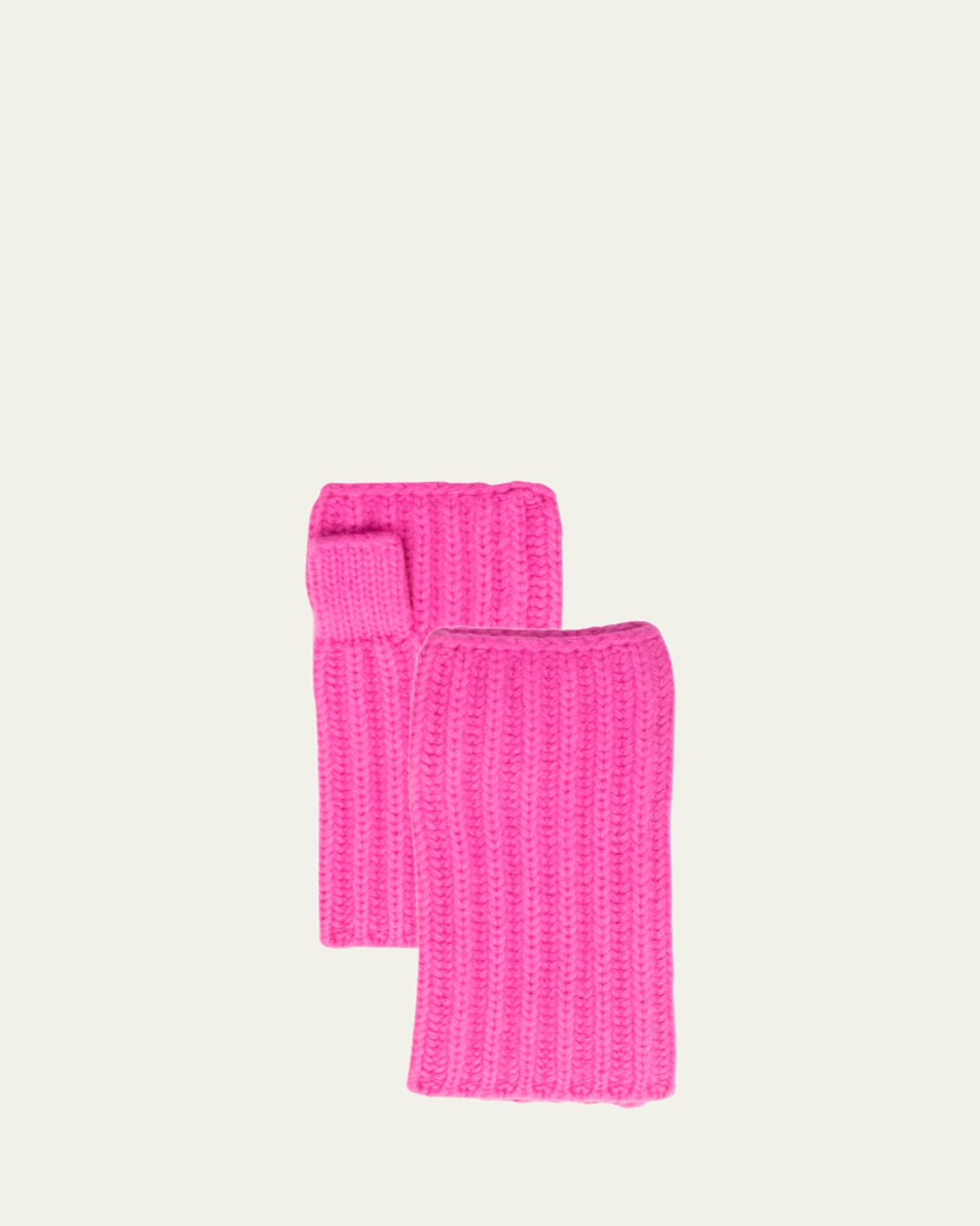 Ribbed Cashmere Fingerless Gloves