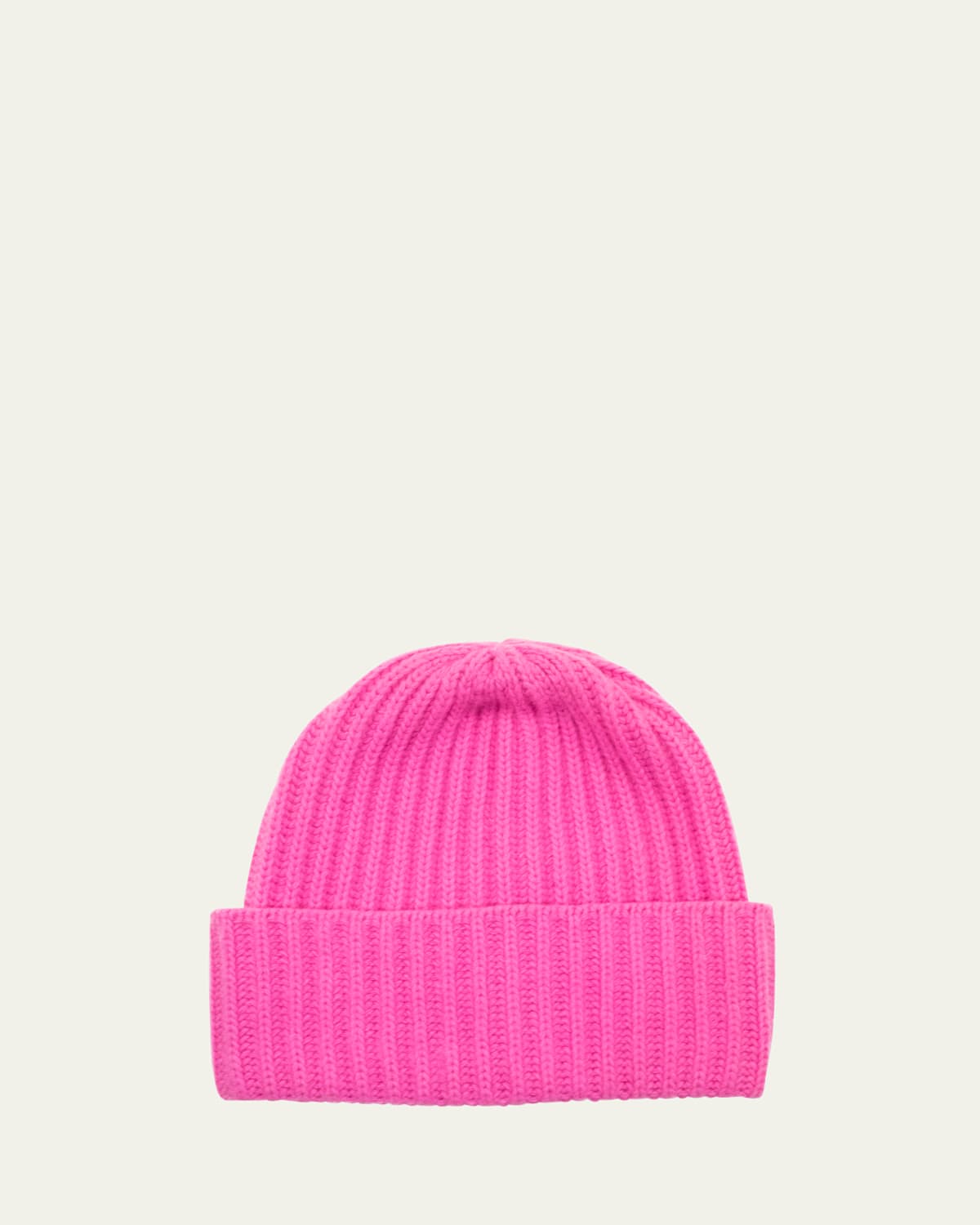 Ribbed Slouch Cuff Cashmere Beanie