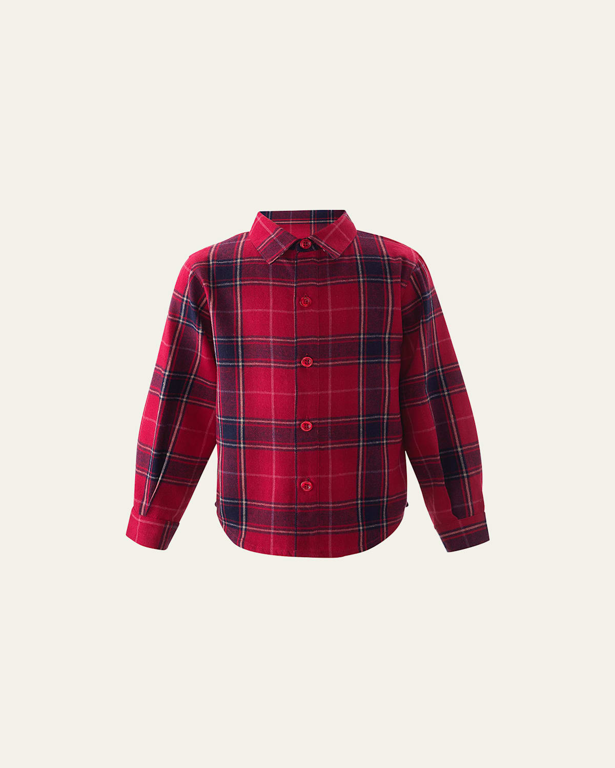 Boy's Flannel Tartan Festive Button Down Shirt, Size 2-10