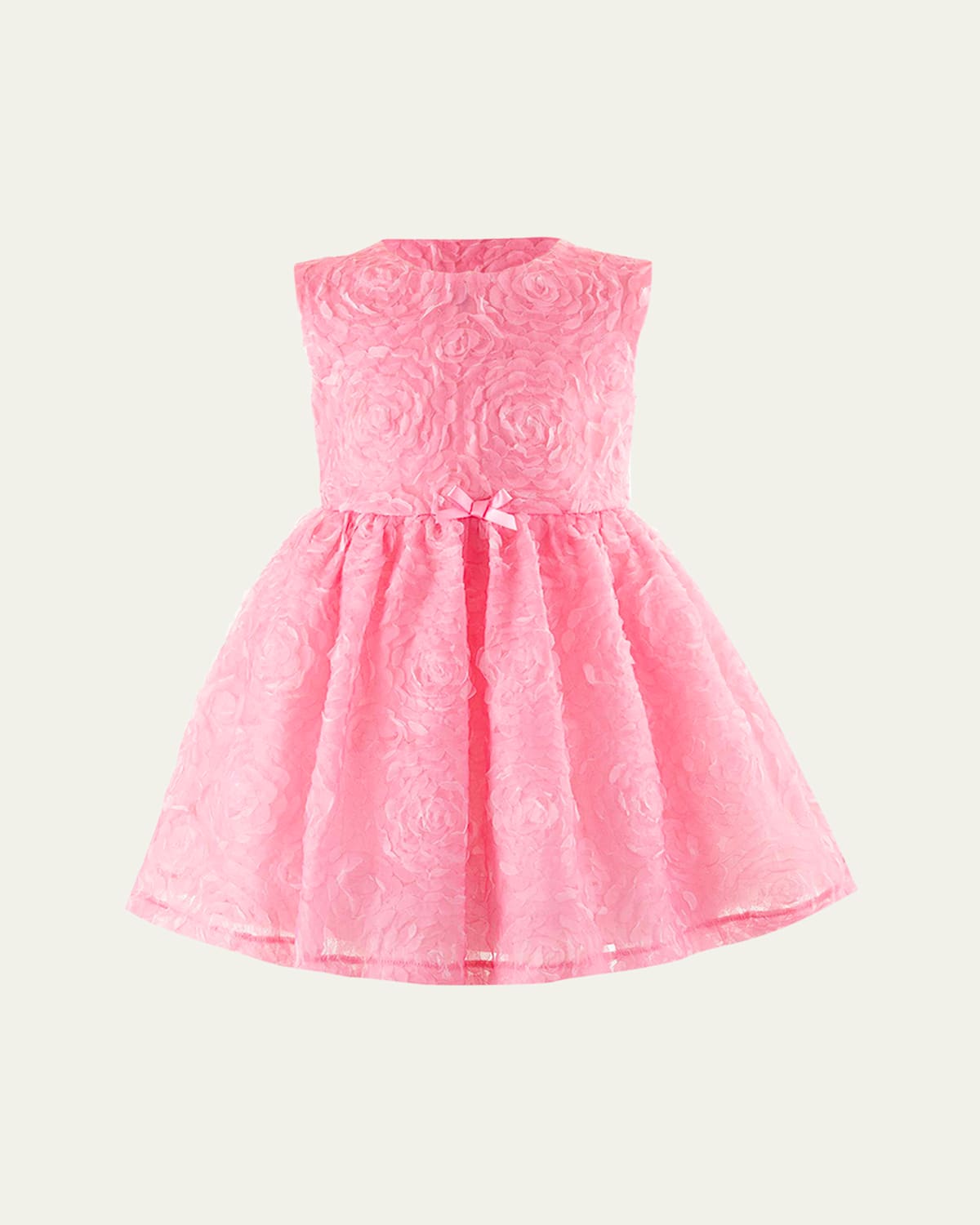 Rachel Riley Girl's Rosette Applique Tulle Dress In Pink