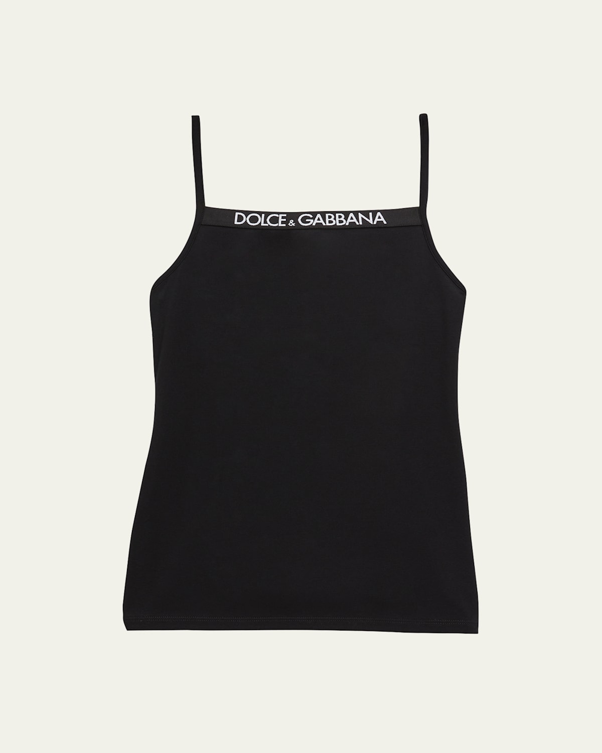 DOLCE & GABBANA GIRL'S LOGO-PRINT TRIM TANK TOP