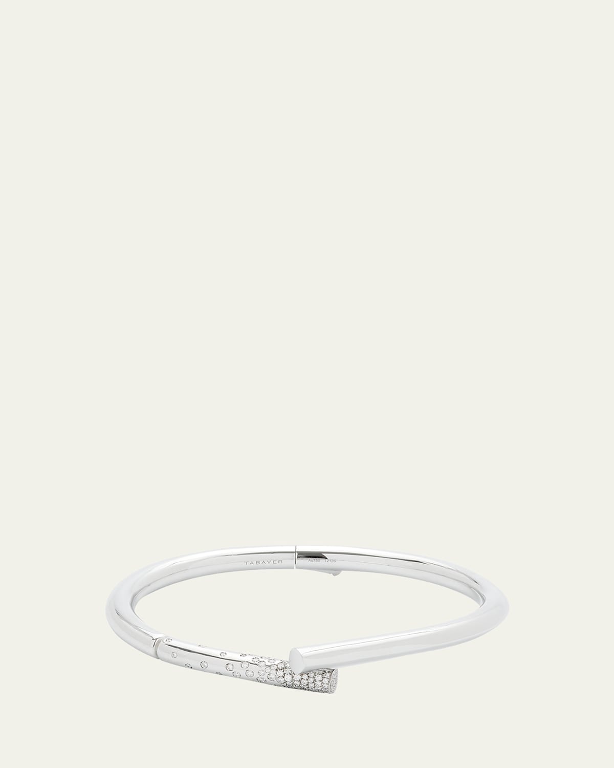 18k Fairmined White Gold Oera Bangle with Diamonds