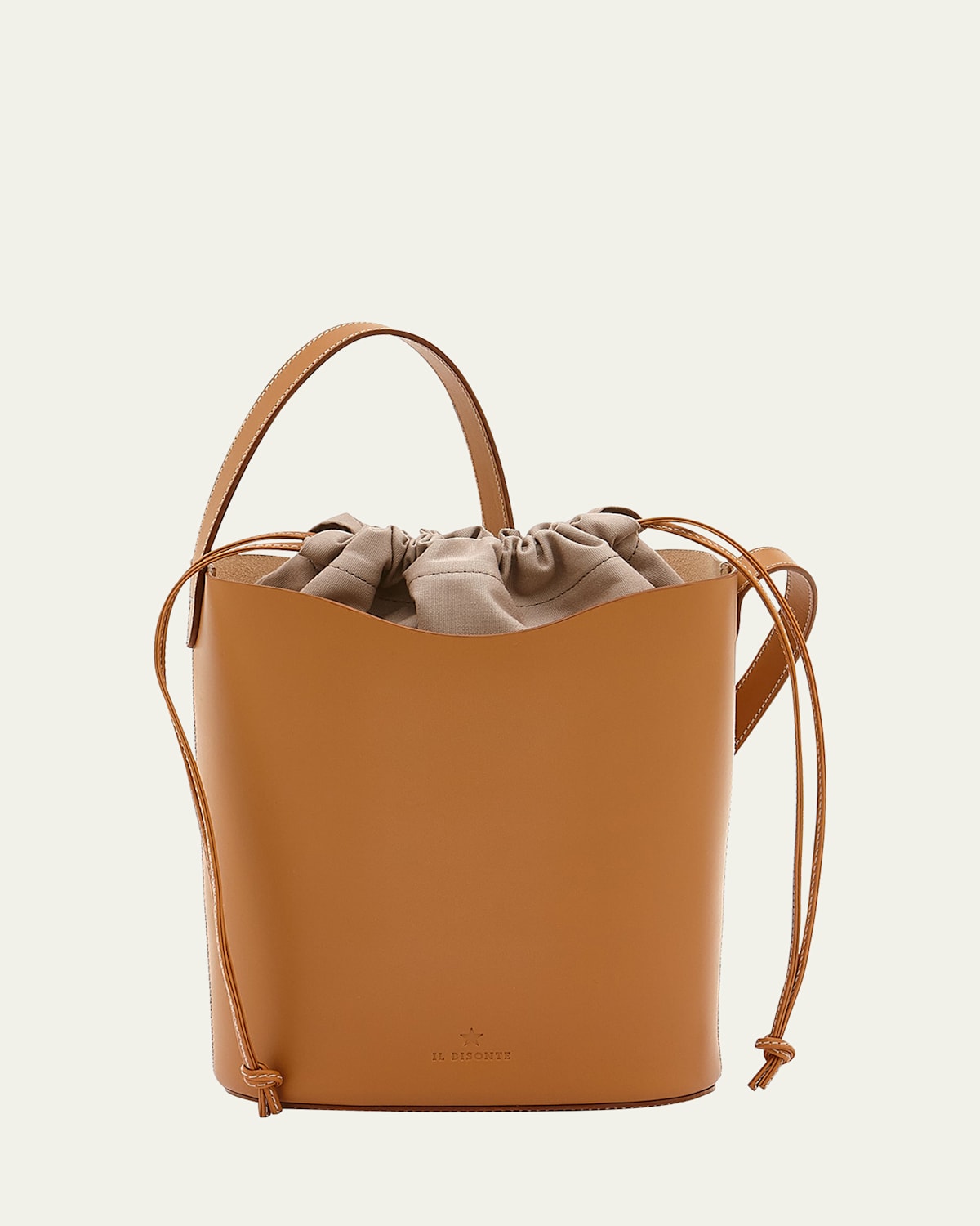 Roseto Vacchetta Leather Bucket Bag