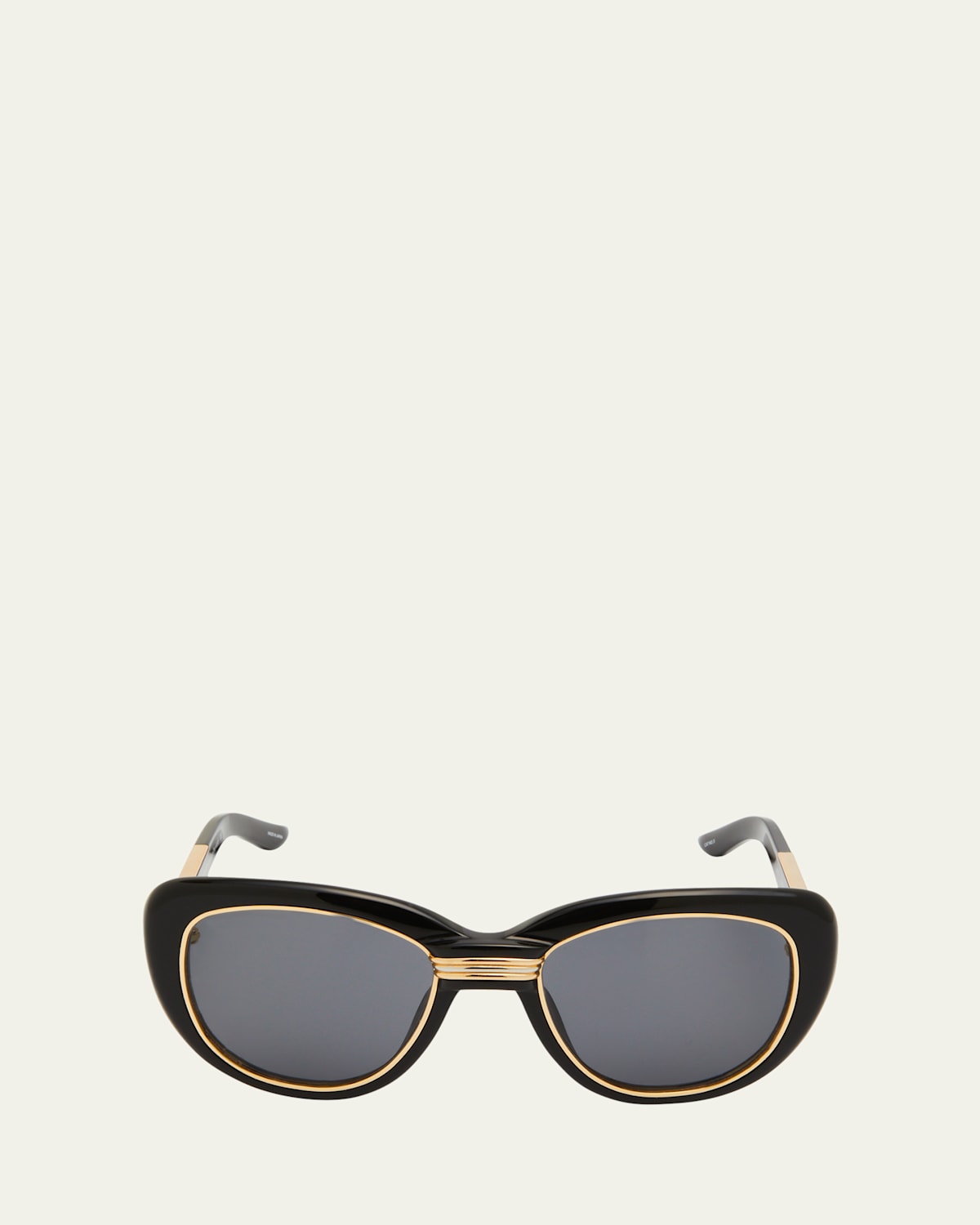 Golden Rim Acetate & Nylon Cat-Eye Sunglasses