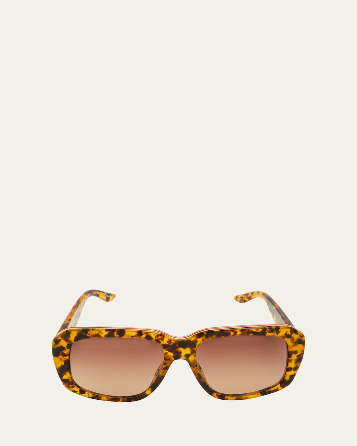 Logo Square Havana Acetate Sunglasses