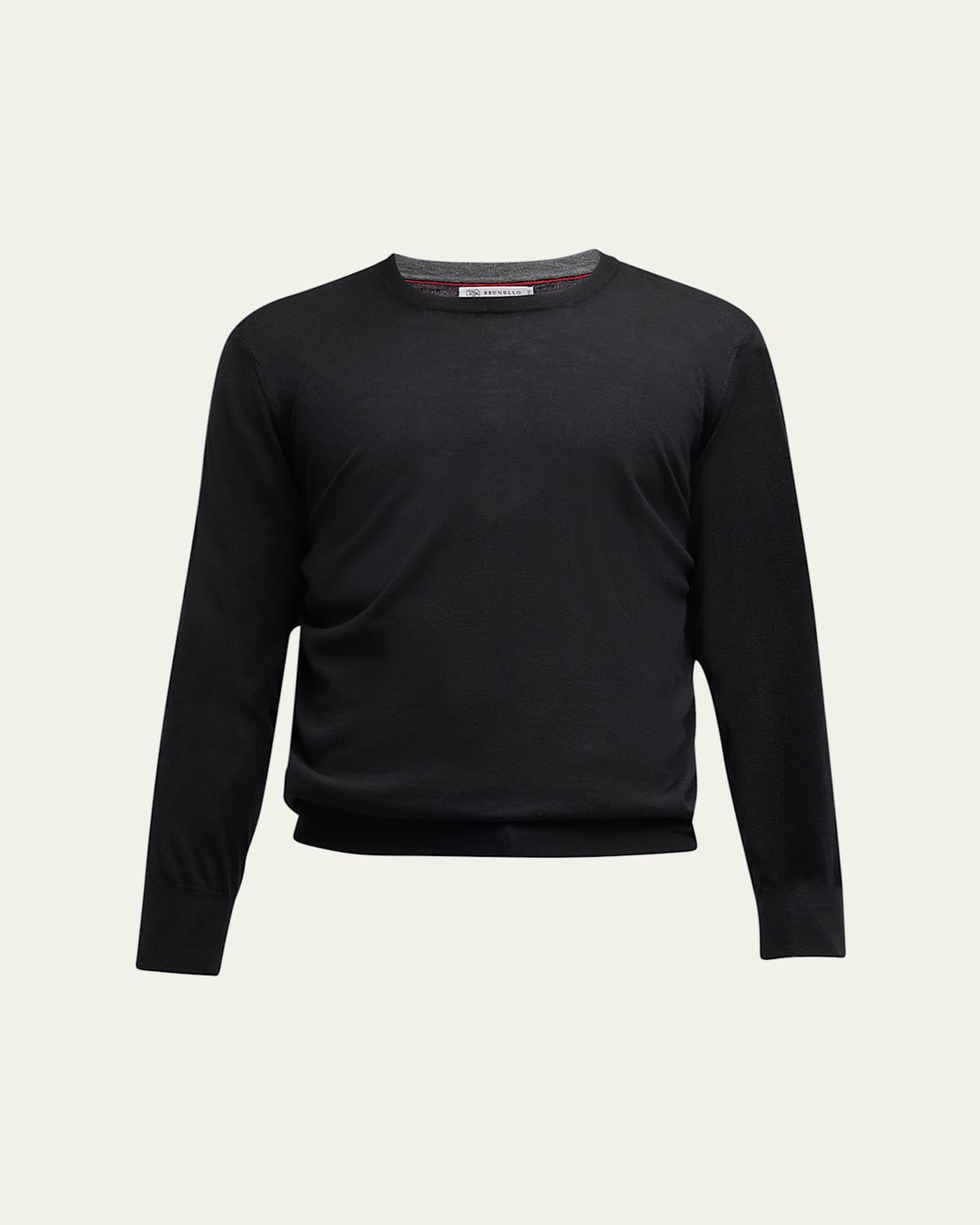 Brunello Cucinelli Men's Wool-cashmere Crewneck Sweater In Black