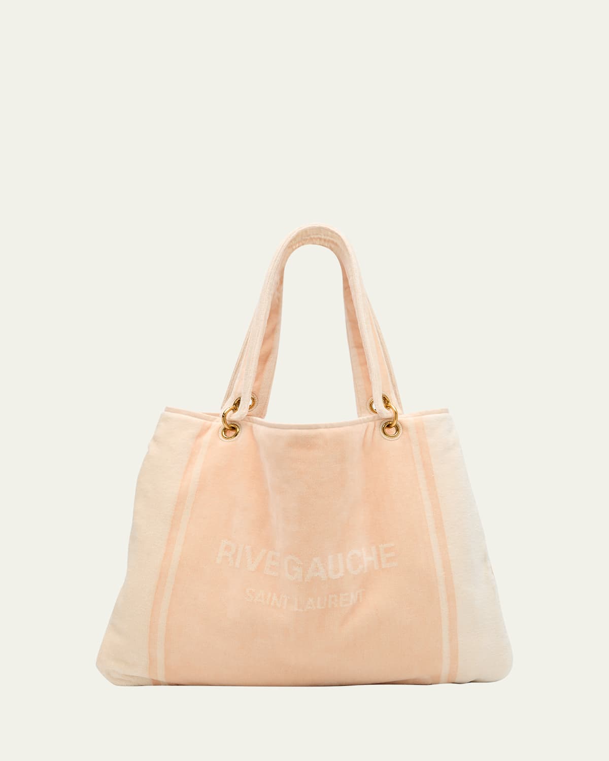 Saint Laurent Rive Gauche Towel Cabas In Terrycloth In Rose
