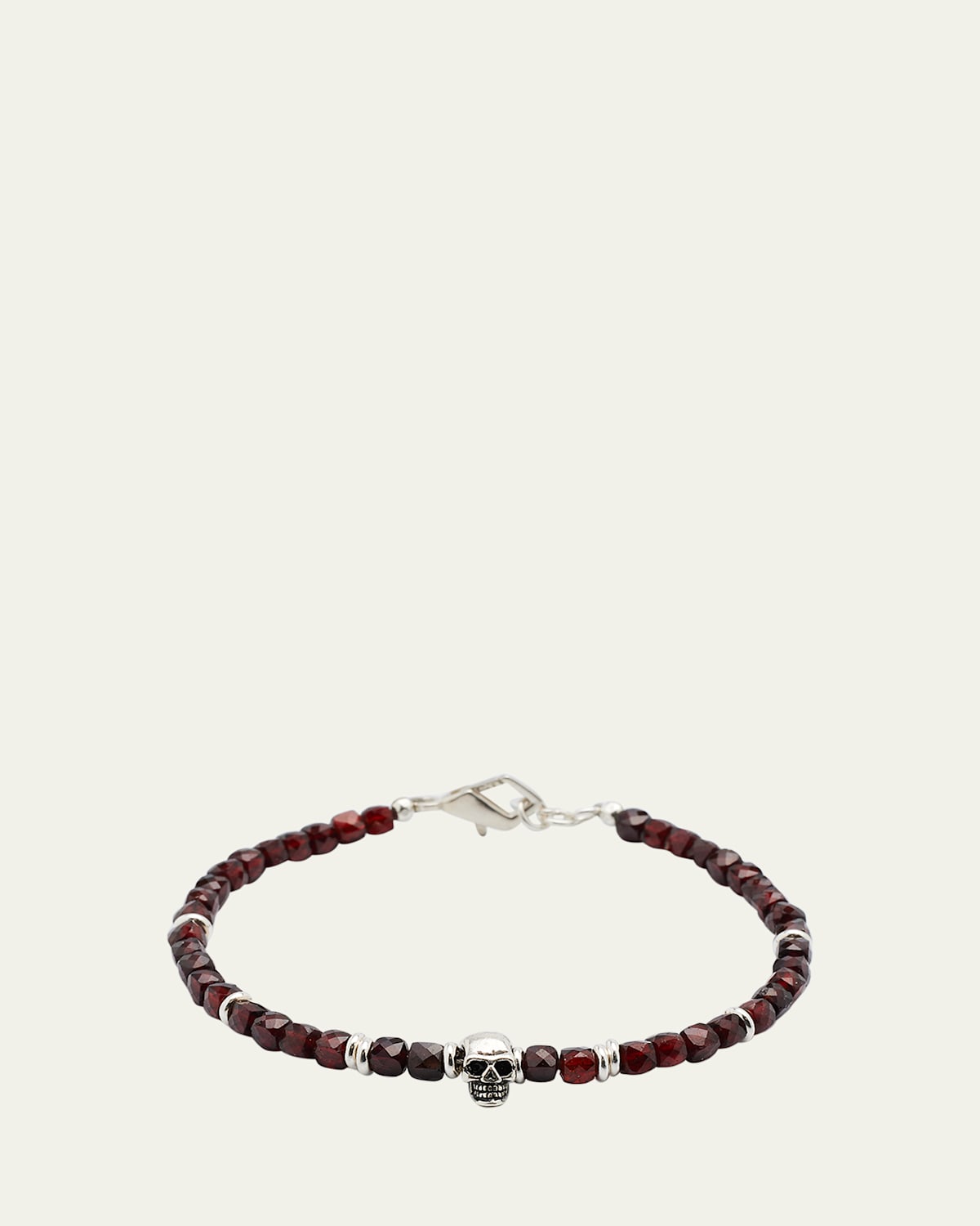 Men's Gemstone Skull Beaded Bracelet