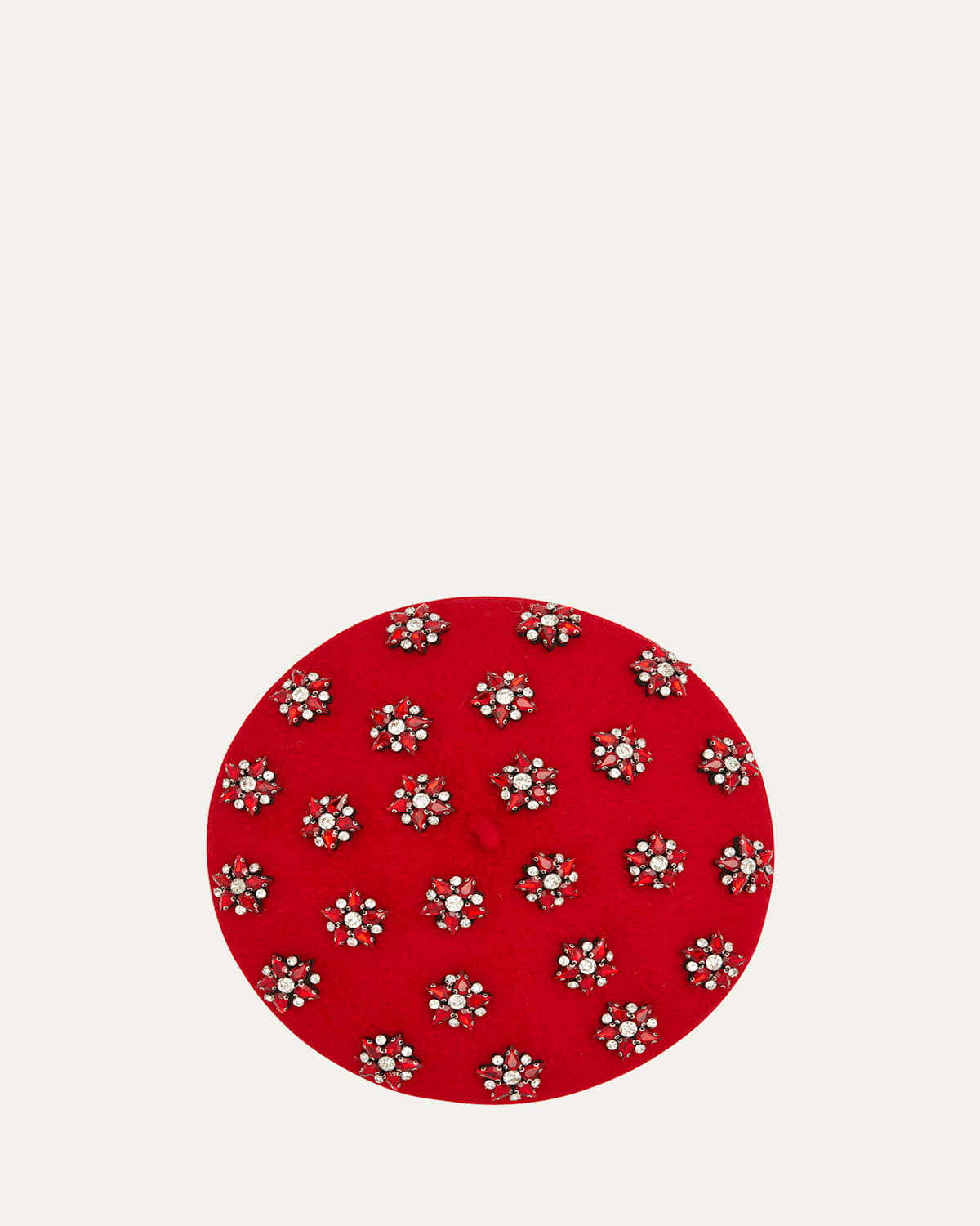 Allover Flower Crystal Beret