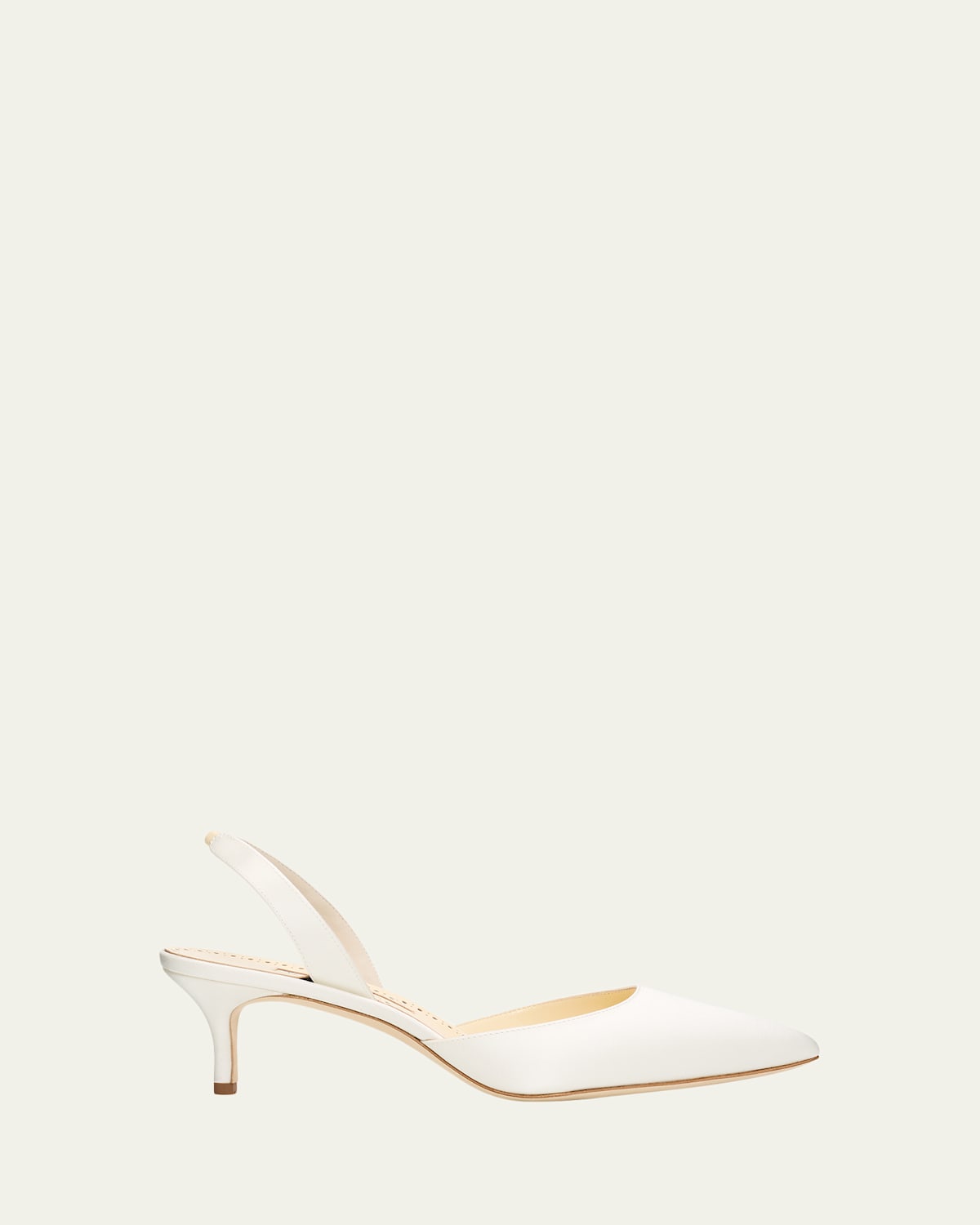 Manolo Blahnik Carolyne Kitten-heel Halter Pumps In Light Cream