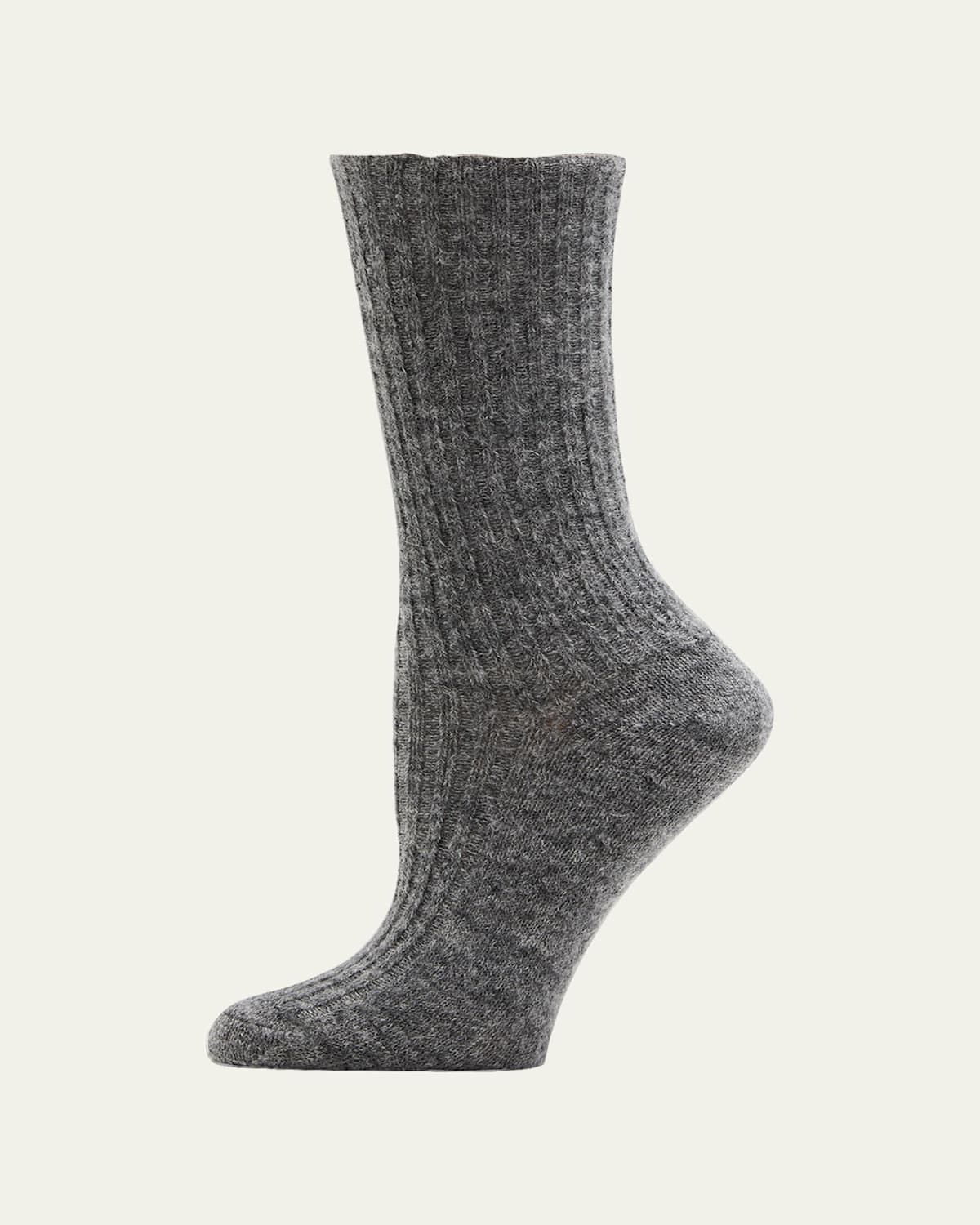 Kiddy Ribbed Silk Crew Socks