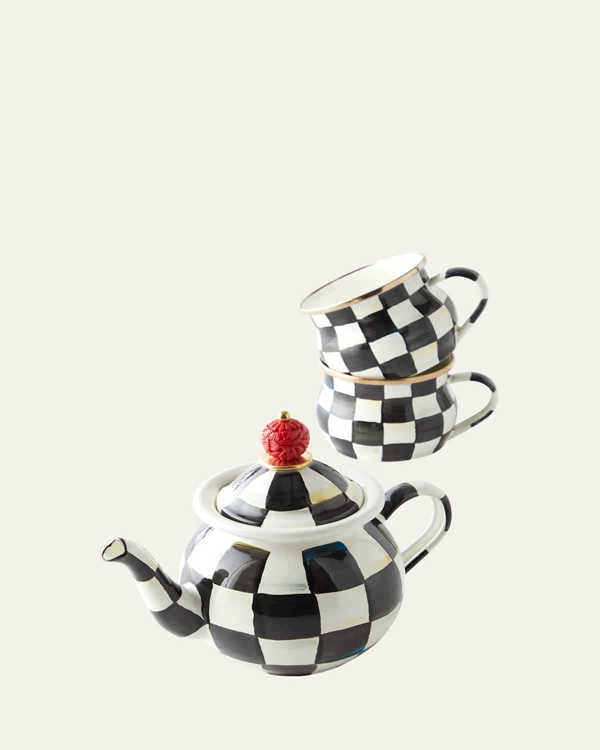 Mackenzie-childs Courtly Check Tea Party Set
