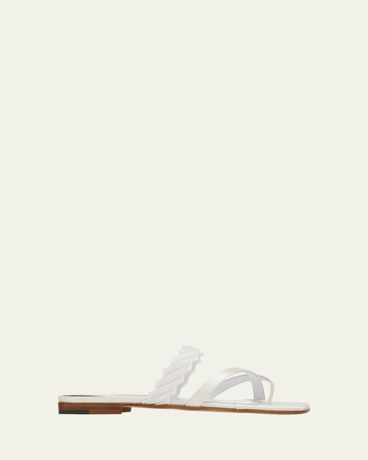 Manolo Blahnik Sugra Silk Crisscross-toe Flat Sandals