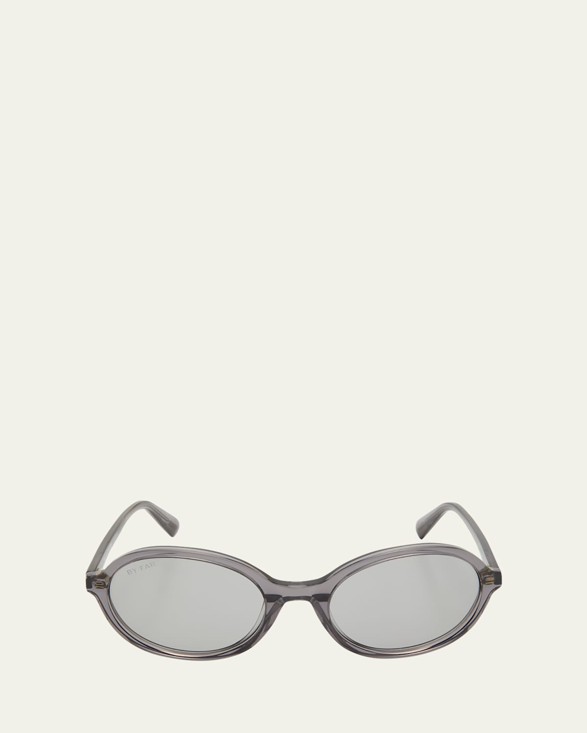 By Far Velvet Semi-transparent Round Acetate Sunglasses In Gray